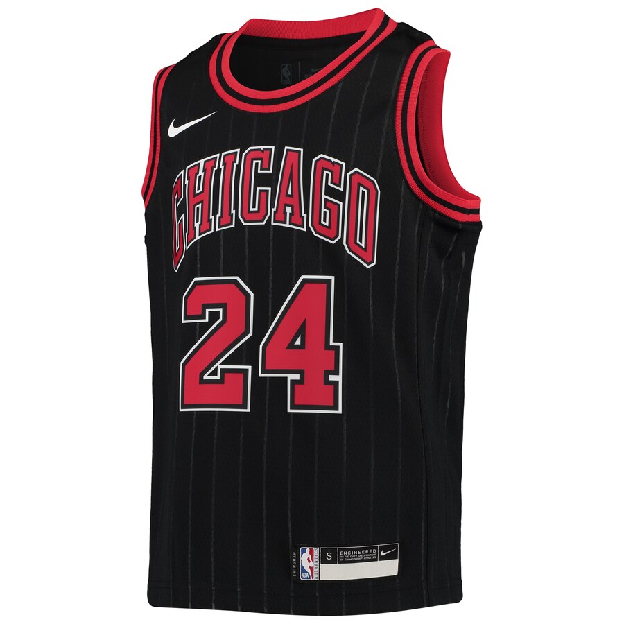 Alternative view of Lauri Markkanen Chicago Bulls Youth Swingman Player Basketball Jersey - Statement Edition - Black