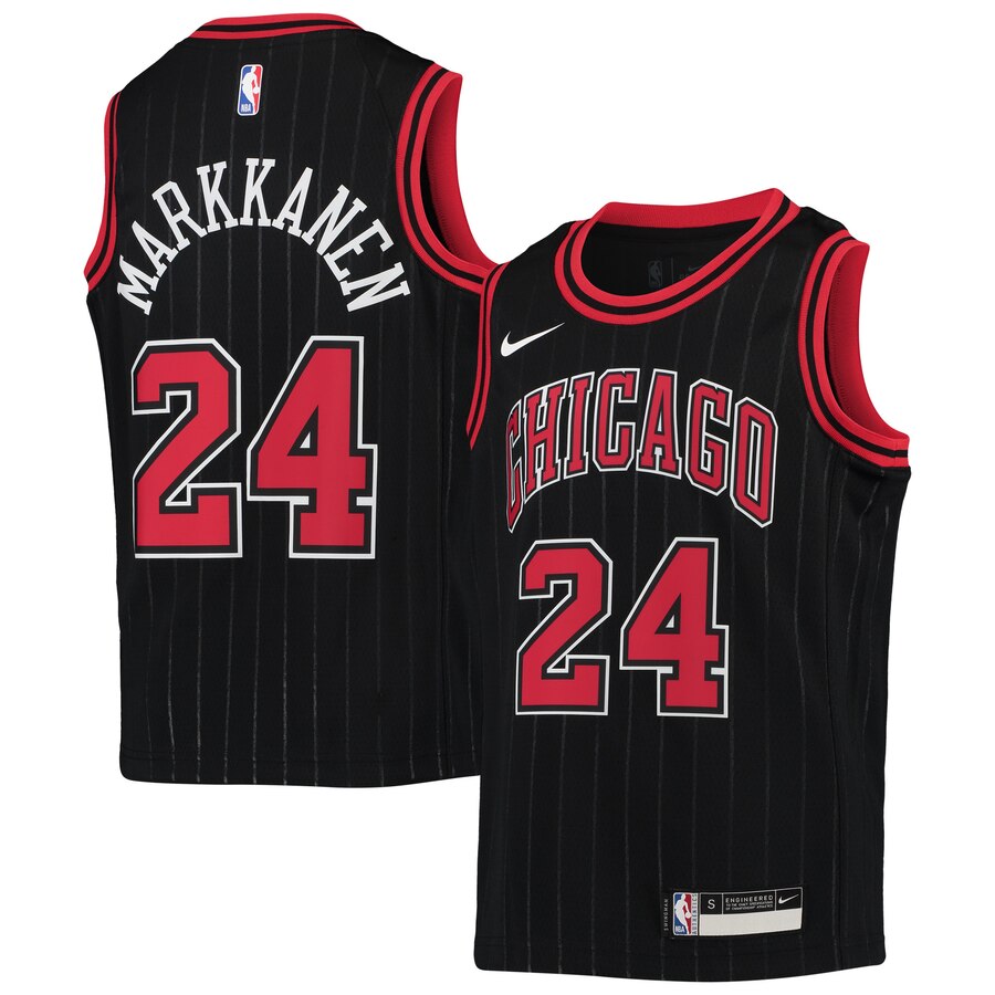 Lauri Markkanen Chicago Bulls Youth Swingman Player Basketball Jersey - Statement Edition - Black