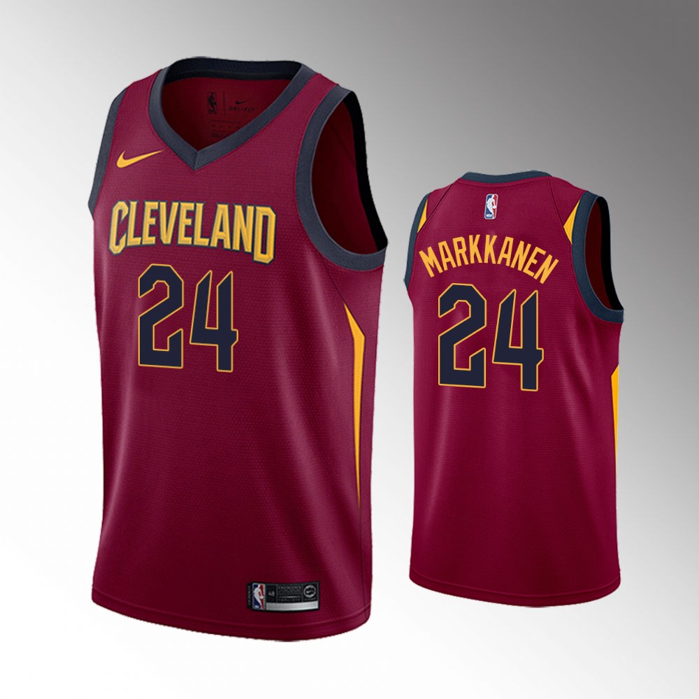Lauri Markkanen Cleveland Cavaliers 2021 Icon Edition Wine 2021 Trade Basketball Jersey