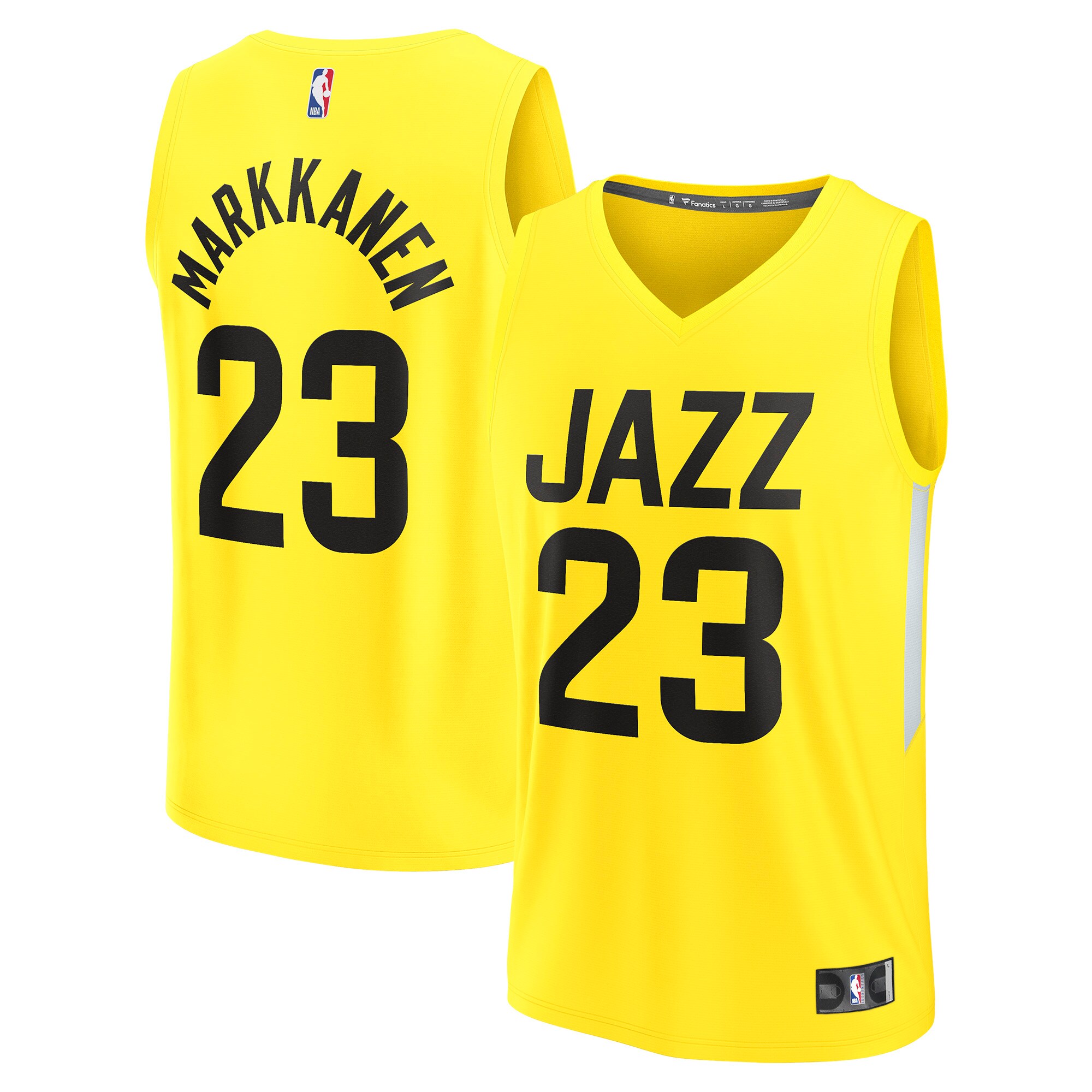 Lauri Markkanen Utah Jazz Fanatics Fast Break Replica Player Basketball Jersey - Icon Edition - Yellow