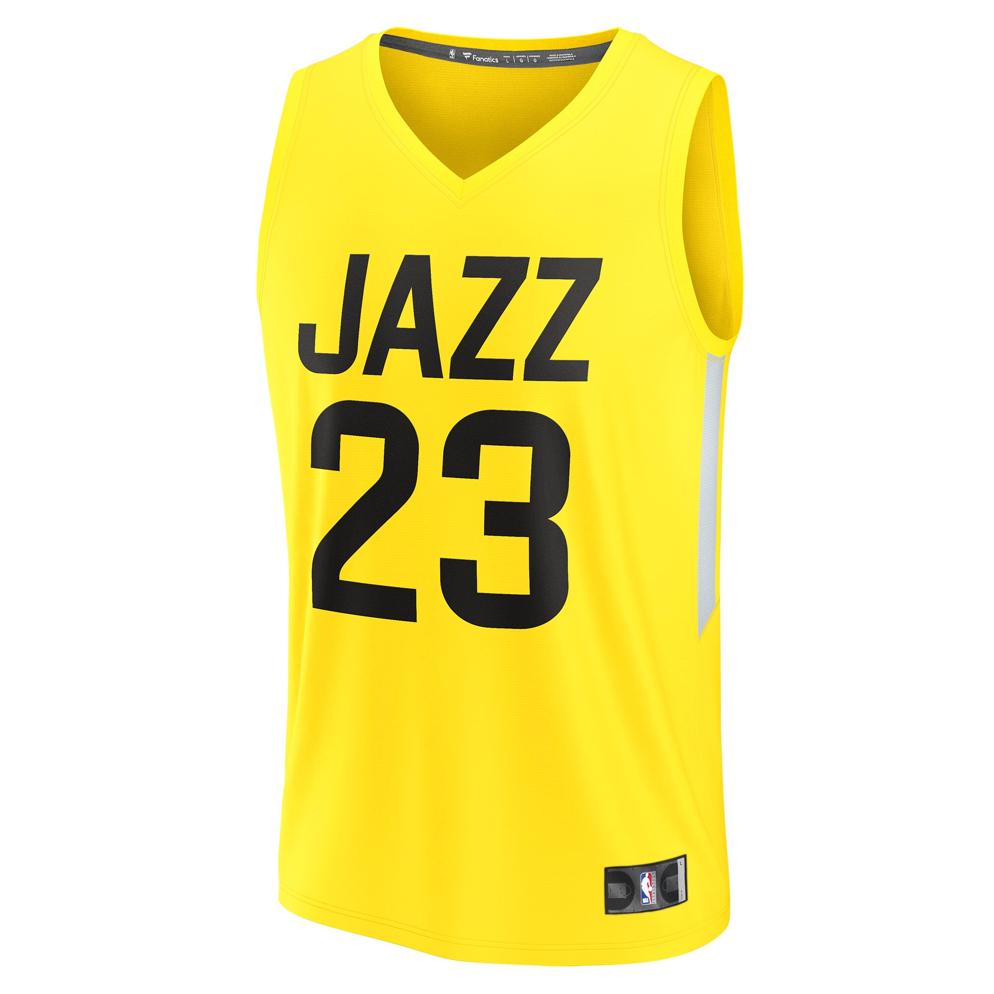 Alternative view of Lauri Markkanen Utah Jazz Fanatics Fast Break Replica Player Basketball Jersey - Icon Edition - Yellow