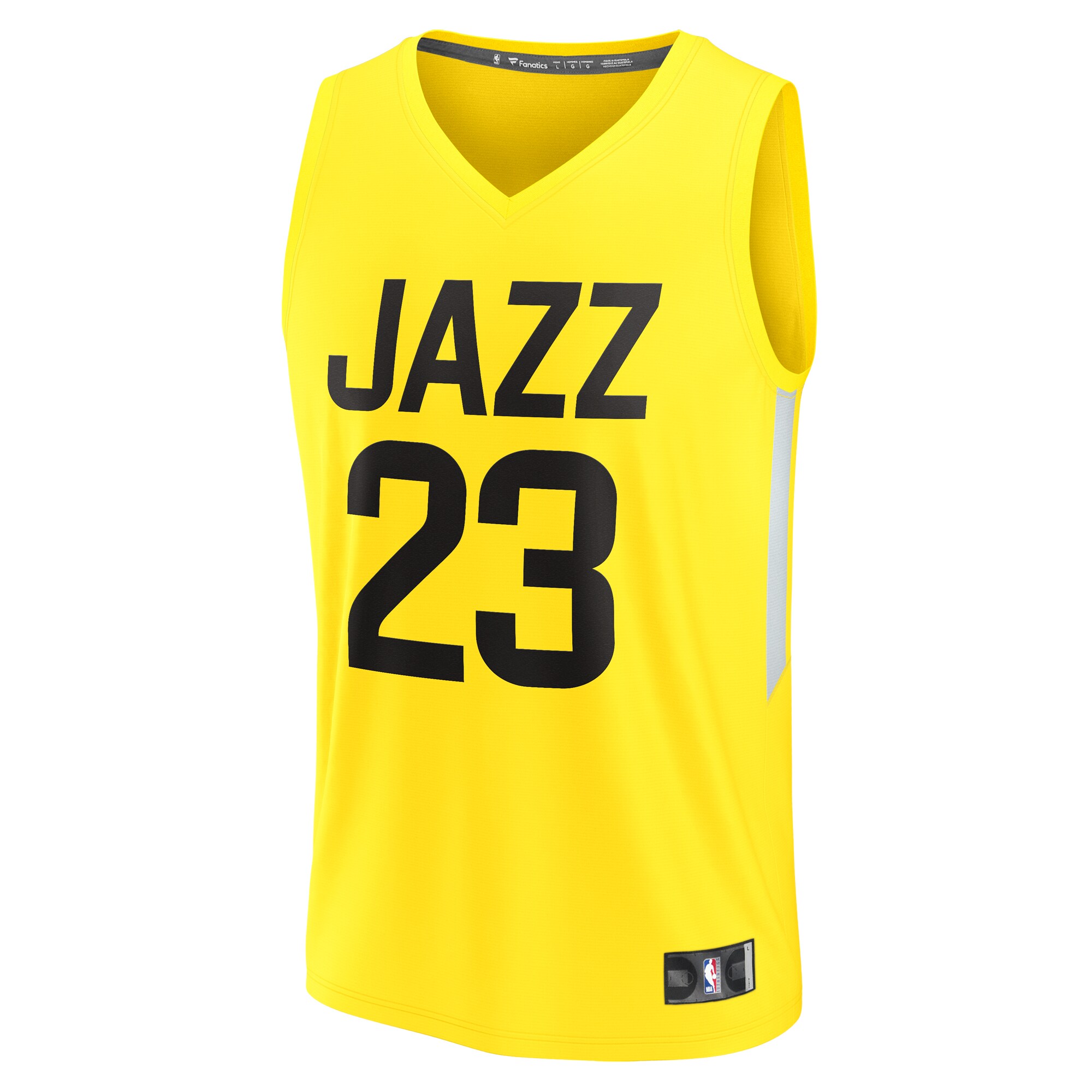 Alternative view of Lauri Markkanen Utah Jazz Fanatics Youth Fast Break Player Basketball Jersey - Icon Edition - Yellow