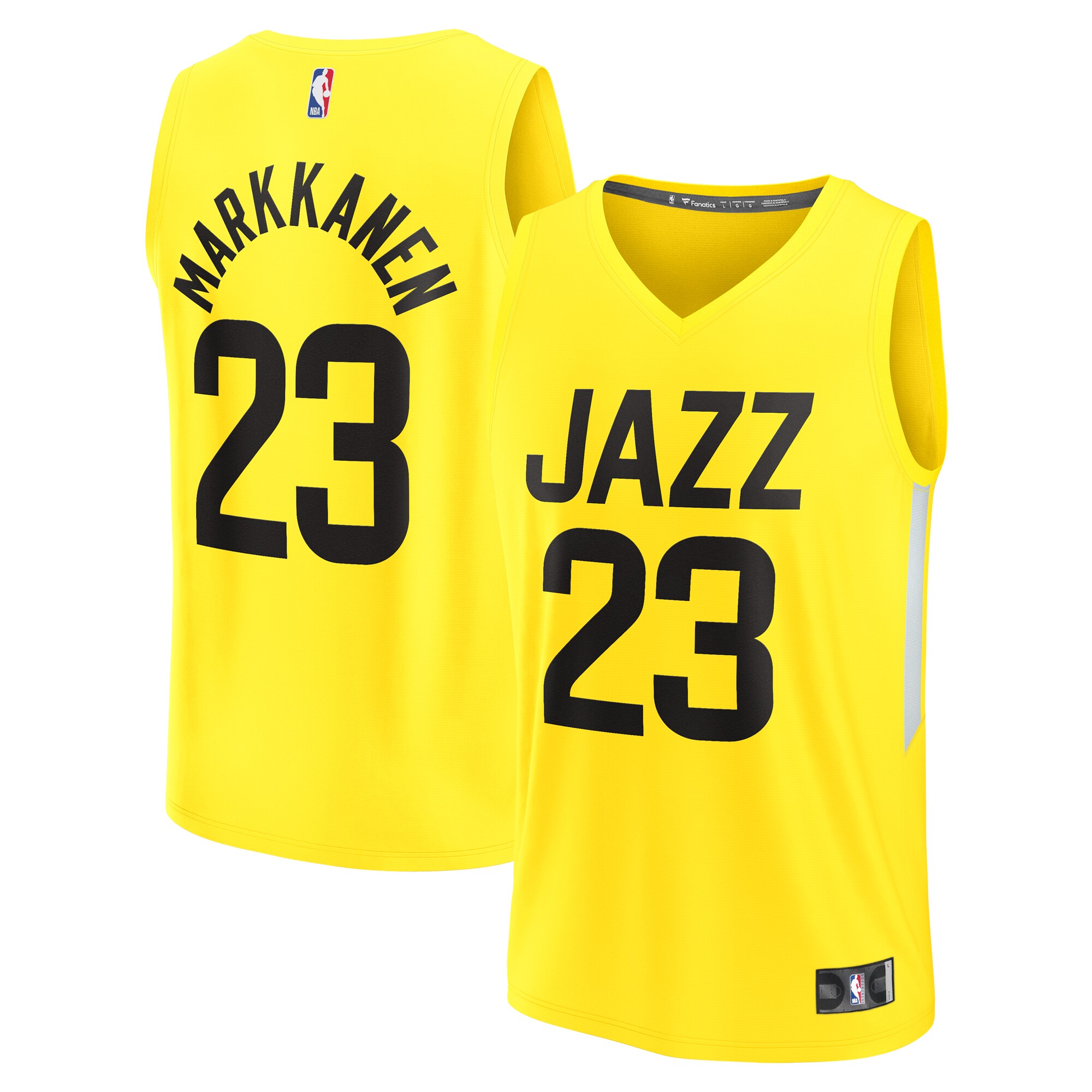 Lauri Markkanen Utah Jazz Fanatics Youth Fast Break Player Basketball Jersey - Icon Edition - Yellow