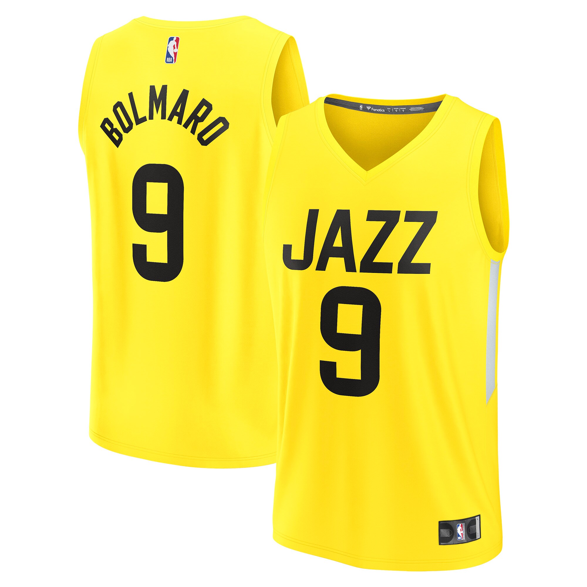 Leandro Bolmaro Utah Jazz Fanatics Branded 2022/23 Fast Break Replica Player Basketball Jersey - Icon Edition - Yellow