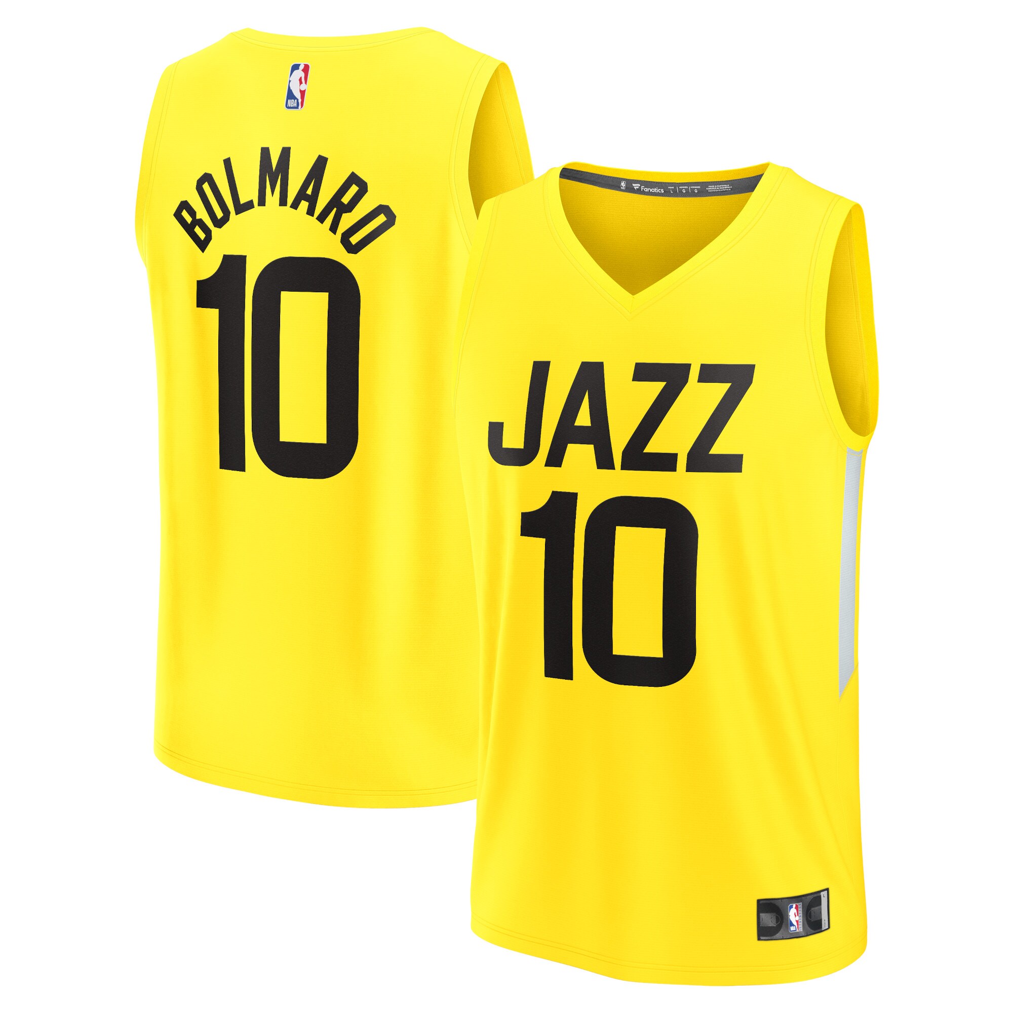 Leandro Bolmaro Utah Jazz Fanatics Branded Fast Break Replica Basketball Jersey - Icon Edition - Yellow