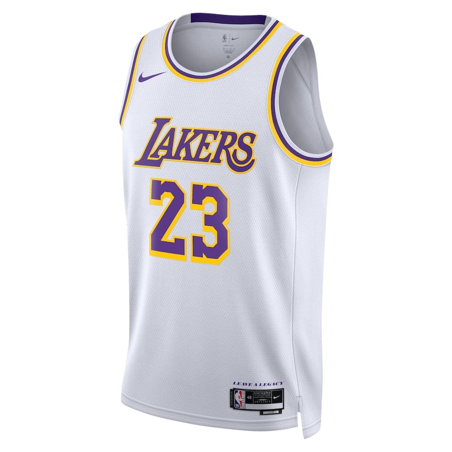 Alternative view of Lebron James 23 Los Angeles Lakers Unisex Swingman Basketball Jersey - Association Edition - White - JS488 