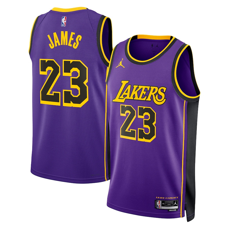 Lebron James 23 Los Angeles Lakers Unisex Swingman Basketball Jersey - Statement Edition - Purple - JS557 