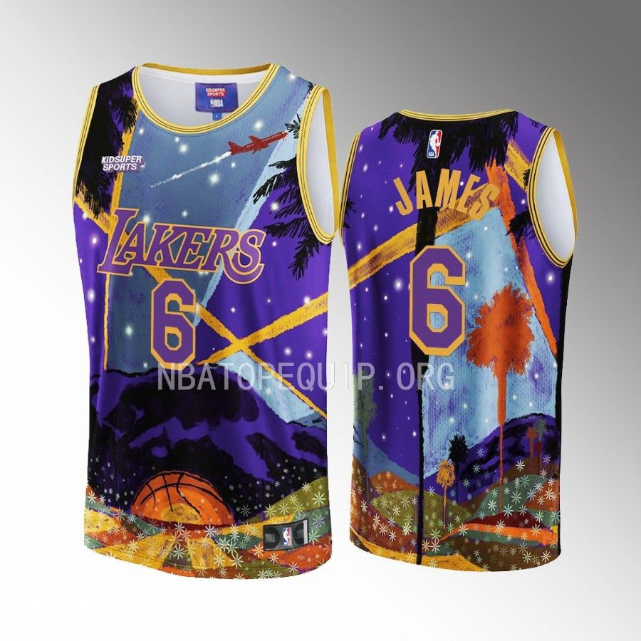 LeBron James 6 Los Angeles Lakers NBA & KidSuper Studios Unisex Hometown Basketball Jersey - JS502 