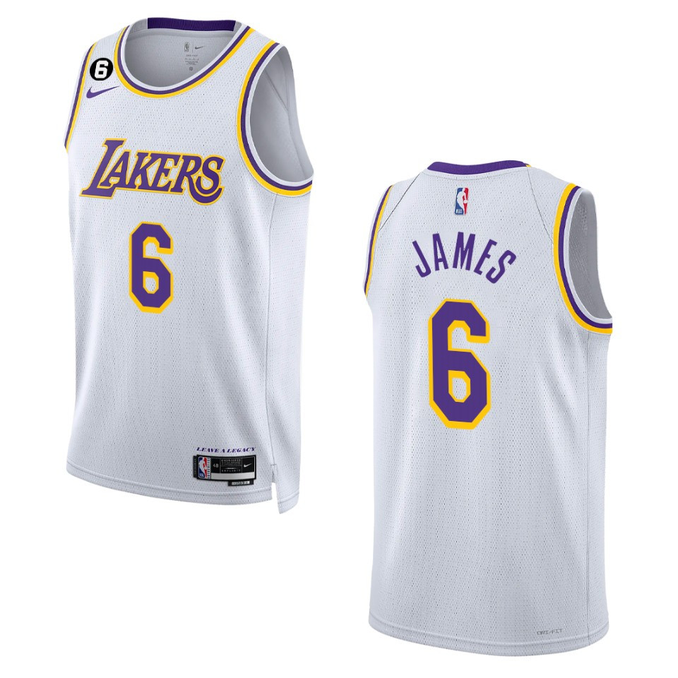 Lebron James Association Edition Los Angeles Lakers 2022-23 White Swingman Basketball Jersey