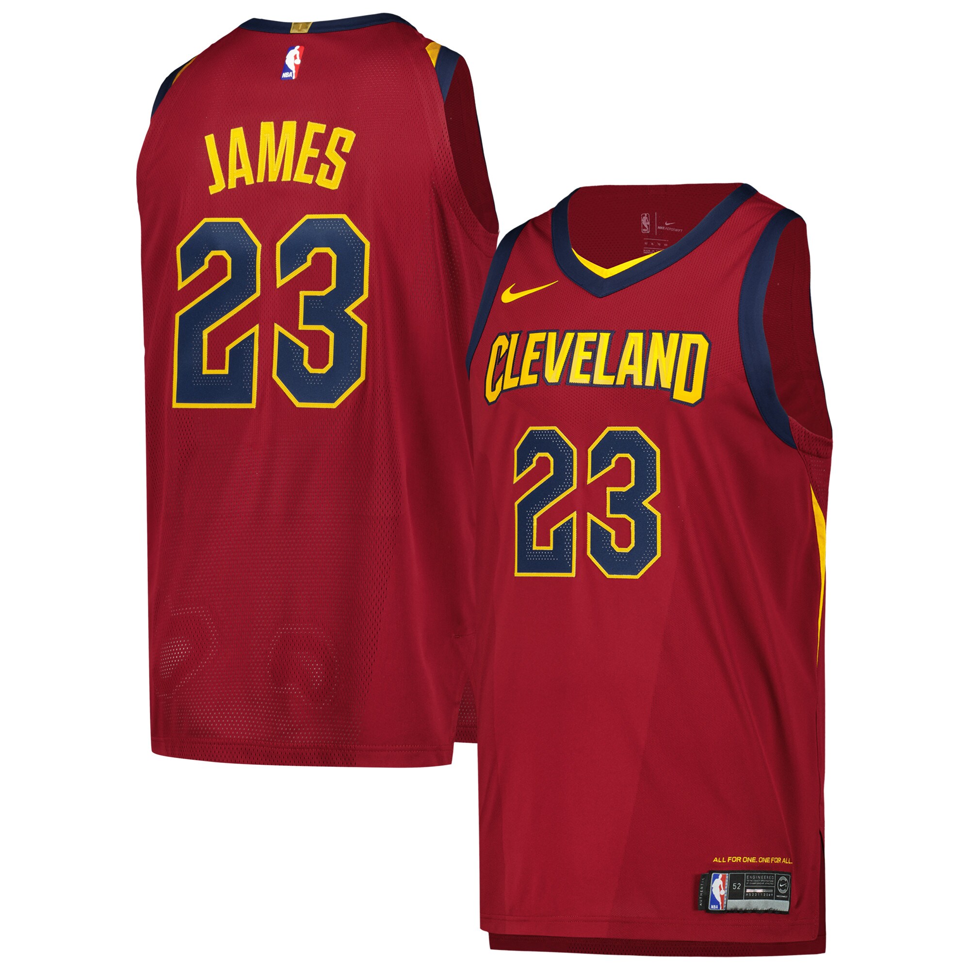 Lebron James Cleveland Cavaliers Authentic Player Basketball Jersey - Icon Edition - Wine