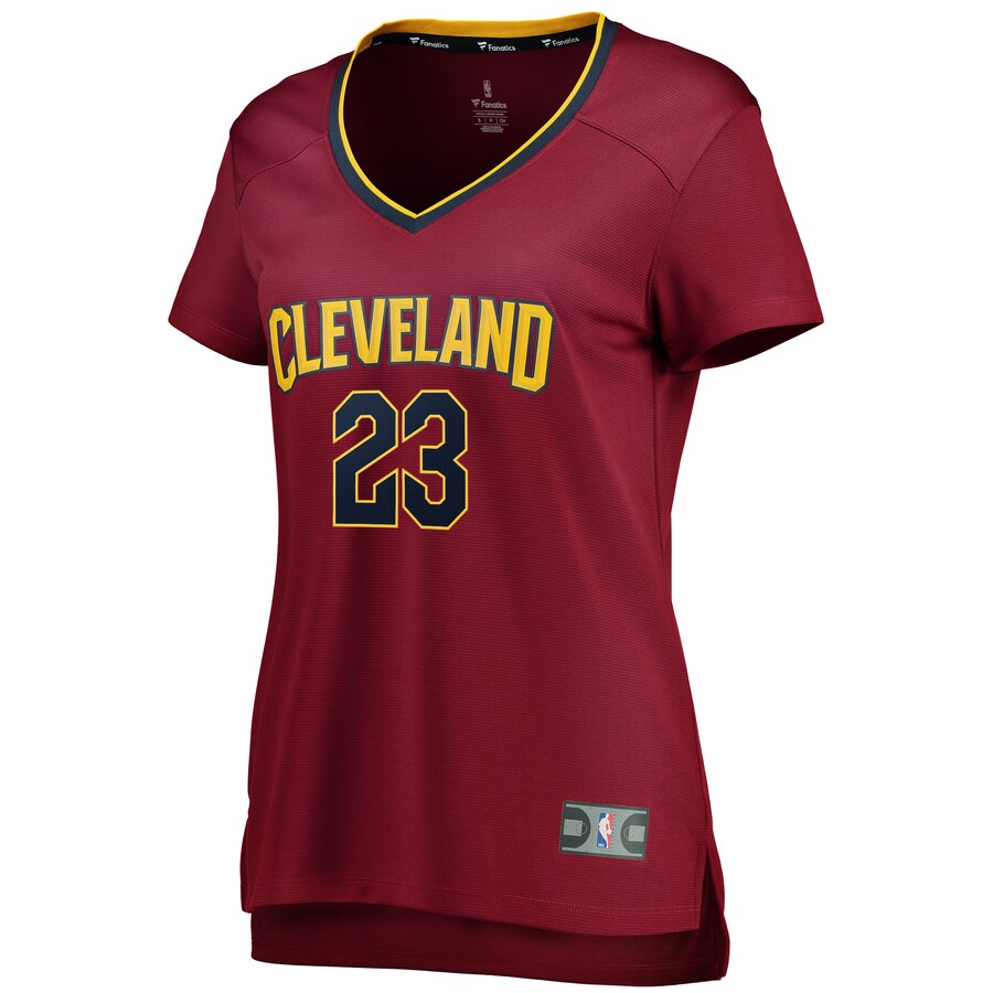 Alternative view of Lebron James Cleveland Cavaliers Fanatics Branded Women's Fast Break Iconic Edition Basketball Jersey - Wine