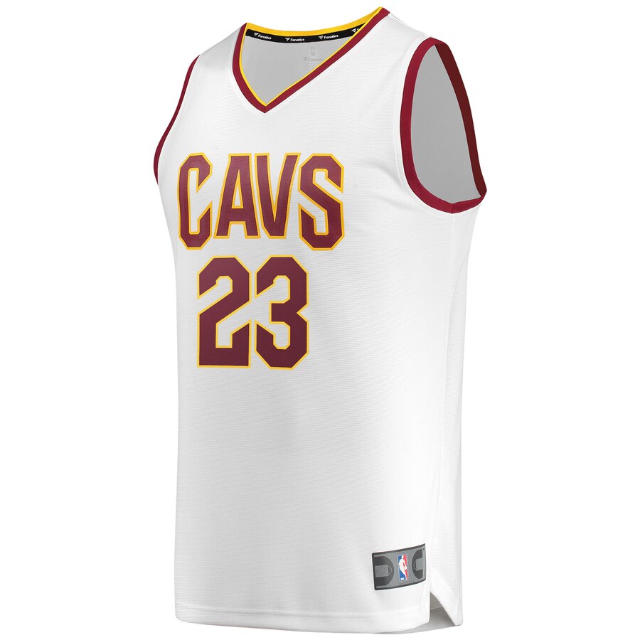 Alternative view of Lebron James Cleveland Cavaliers Fanatics Branded Youth Fast Break Replica Basketball Jersey White - Association Edition