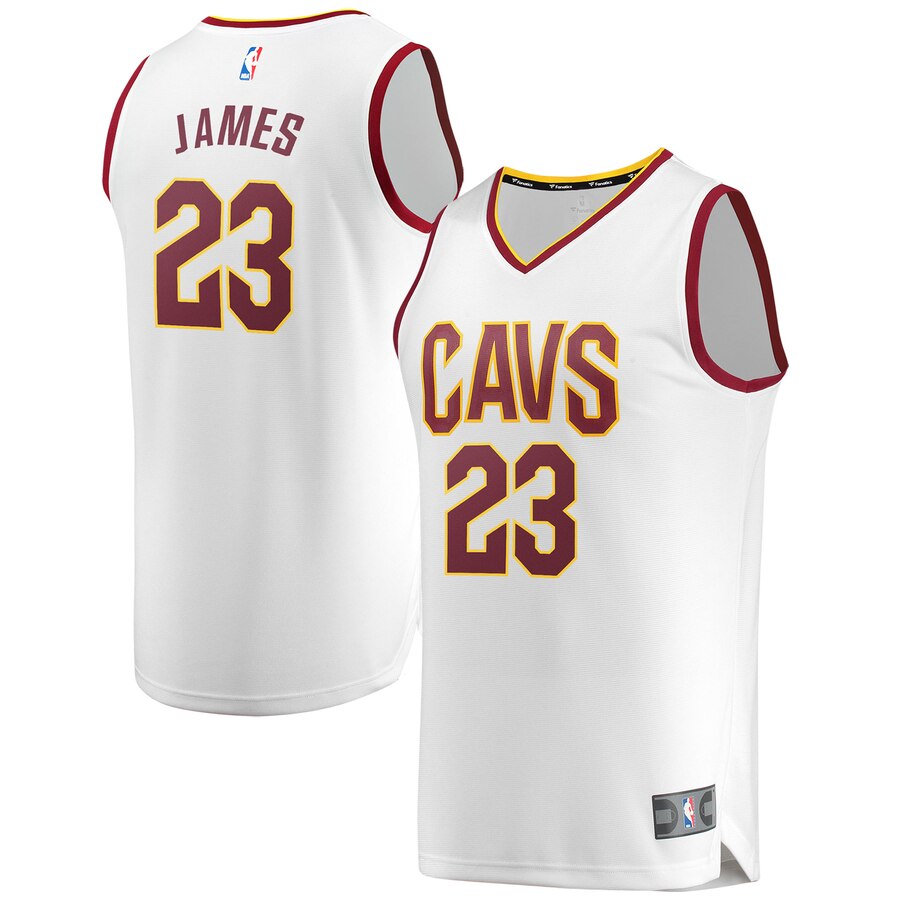 Lebron James Cleveland Cavaliers Fanatics Branded Youth Fast Break Replica Basketball Jersey White - Association Edition