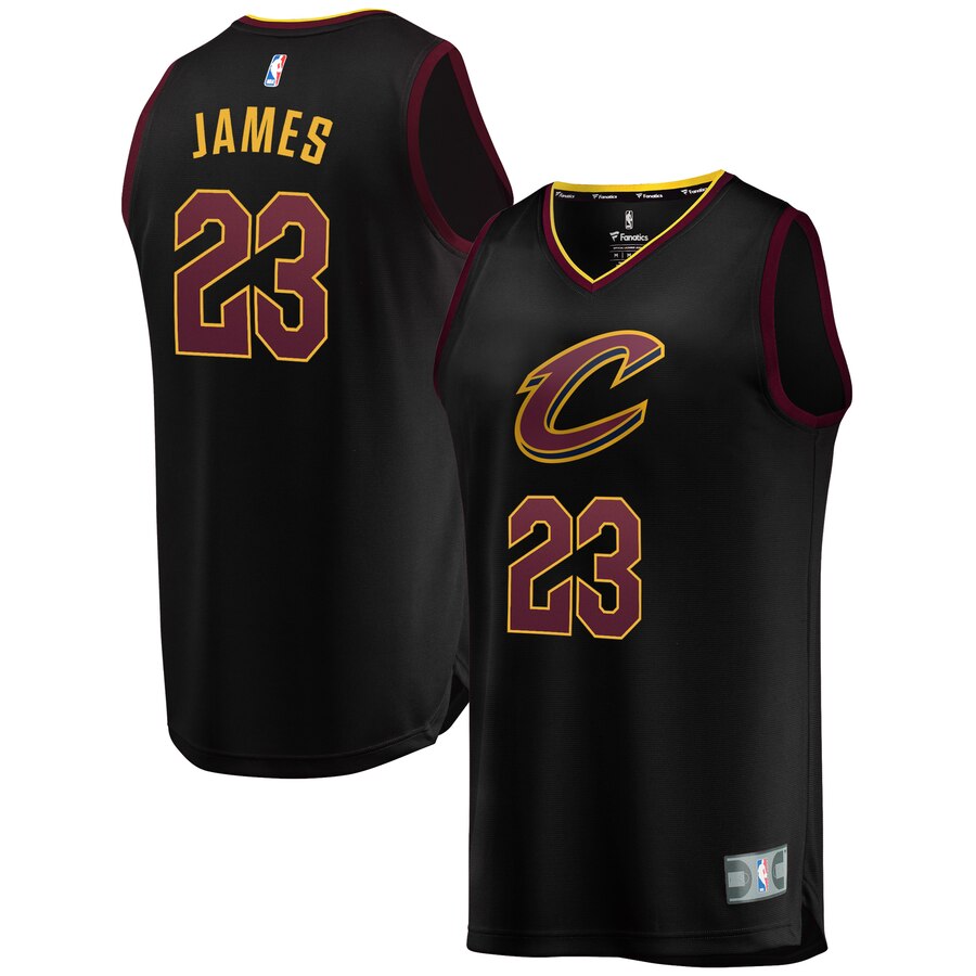 Lebron James Cleveland Cavaliers Fanatics Branded Youth Fast Break Team Replica Player Basketball Jersey - Statement Edition - Black