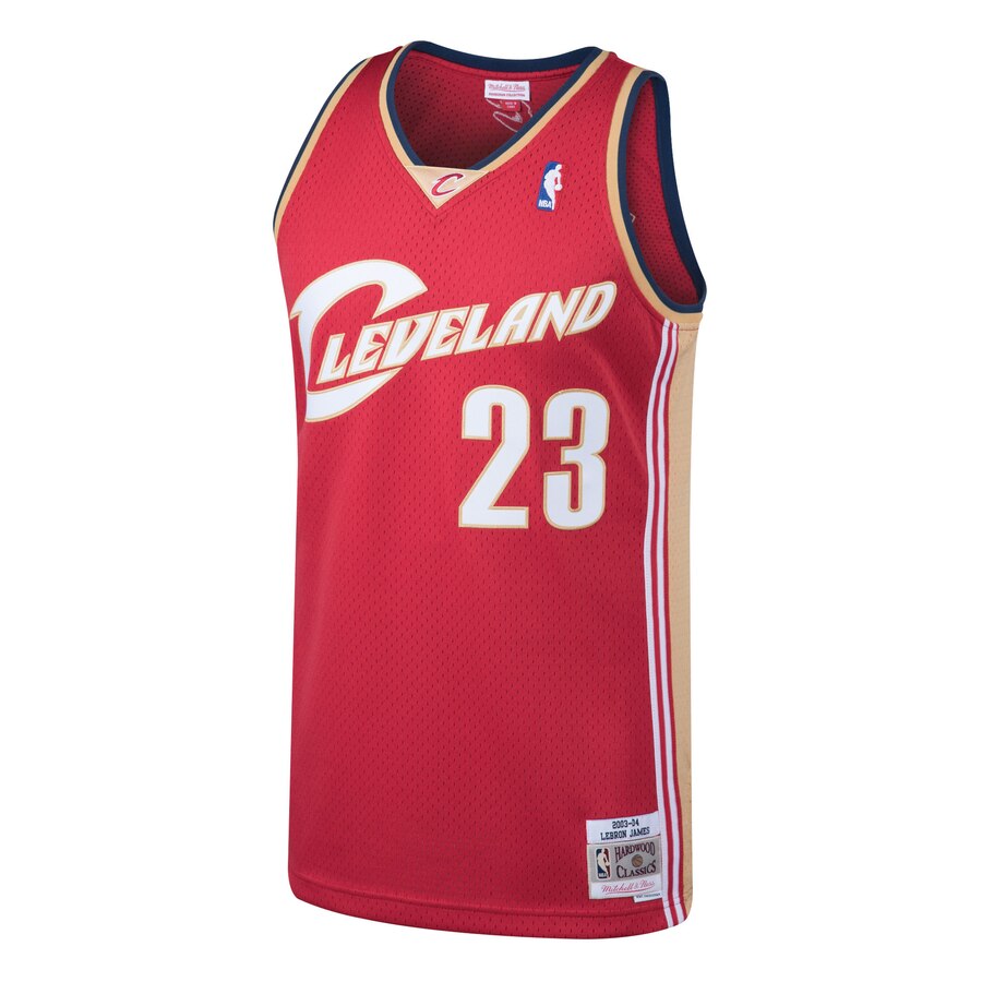Alternative view of Lebron James Cleveland Cavaliers Mitchell & Ness 2003-04 Hardwood Classics Swingman Basketball Jersey - Wine