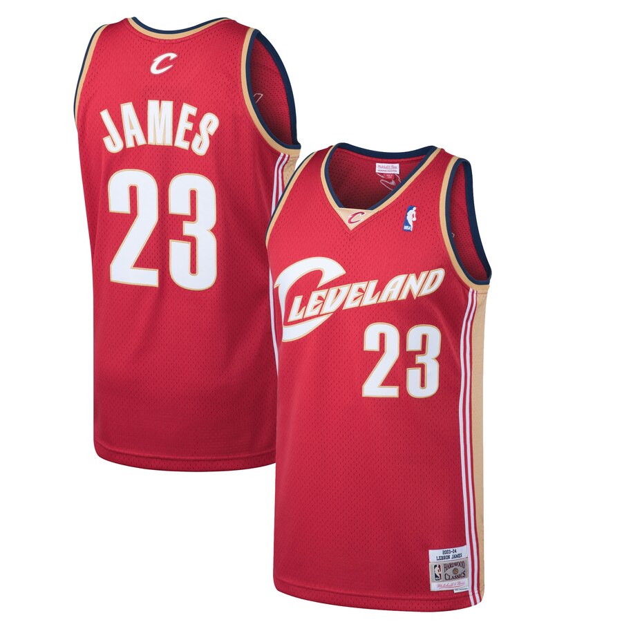 Lebron James Cleveland Cavaliers Mitchell & Ness 2003-04 Hardwood Classics Swingman Basketball Jersey - Wine