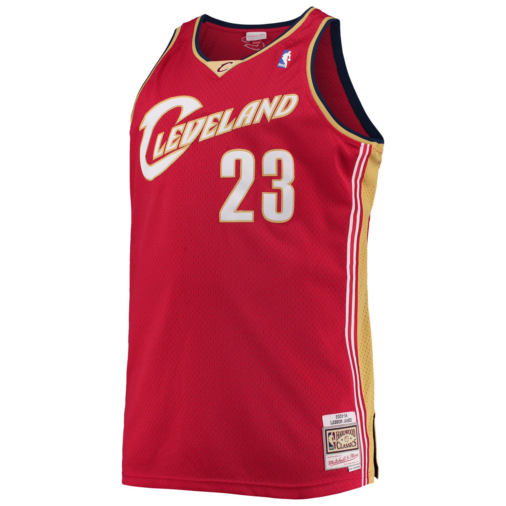 Alternative view of Lebron James Cleveland Cavaliers Mitchell & Ness 2003/04 Big & Tall Hardwood Classics Swingman Basketball Jersey - Red