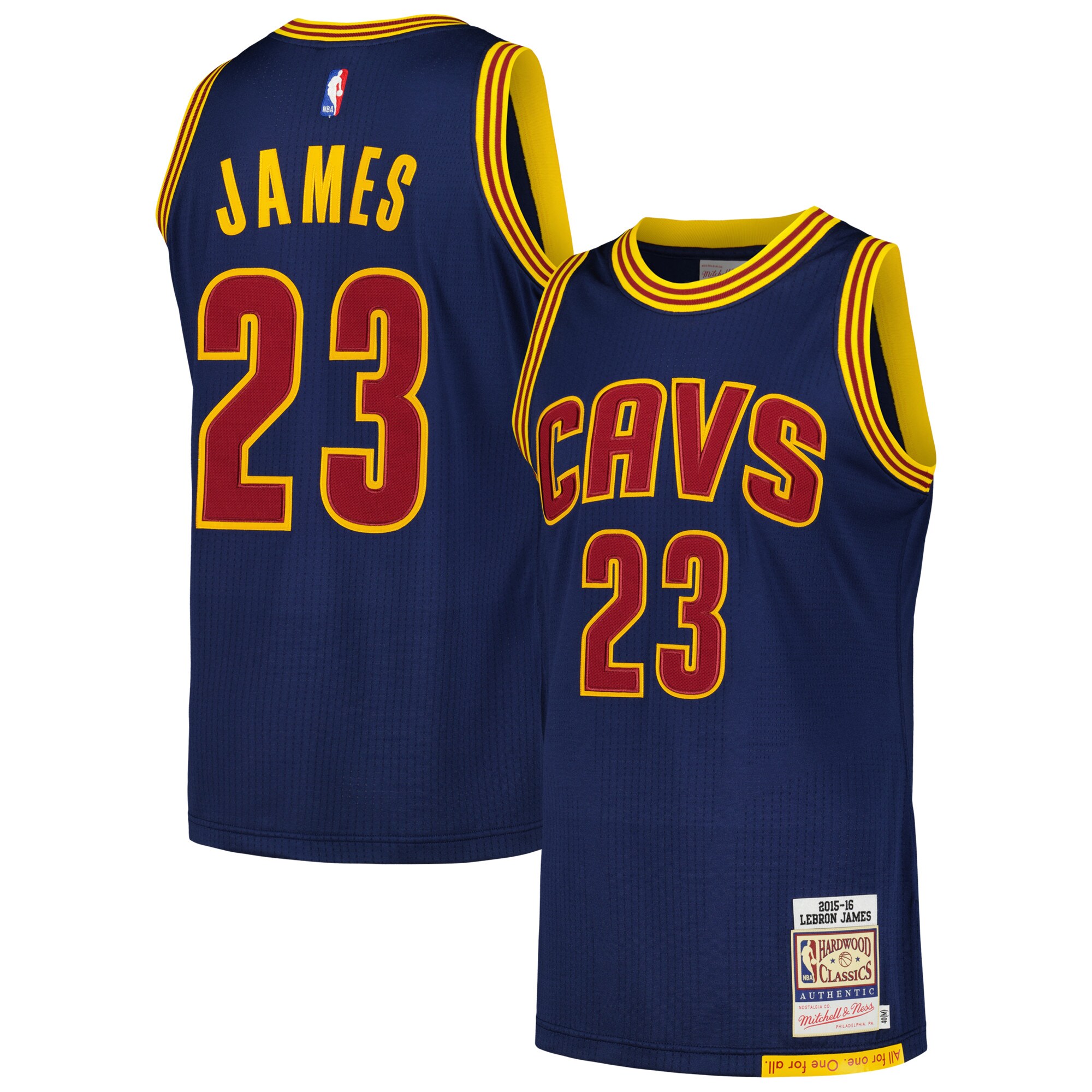 Lebron James Cleveland Cavaliers Mitchell & Ness 2015/16 Hardwood Classics Authentic Basketball Jersey - Navy