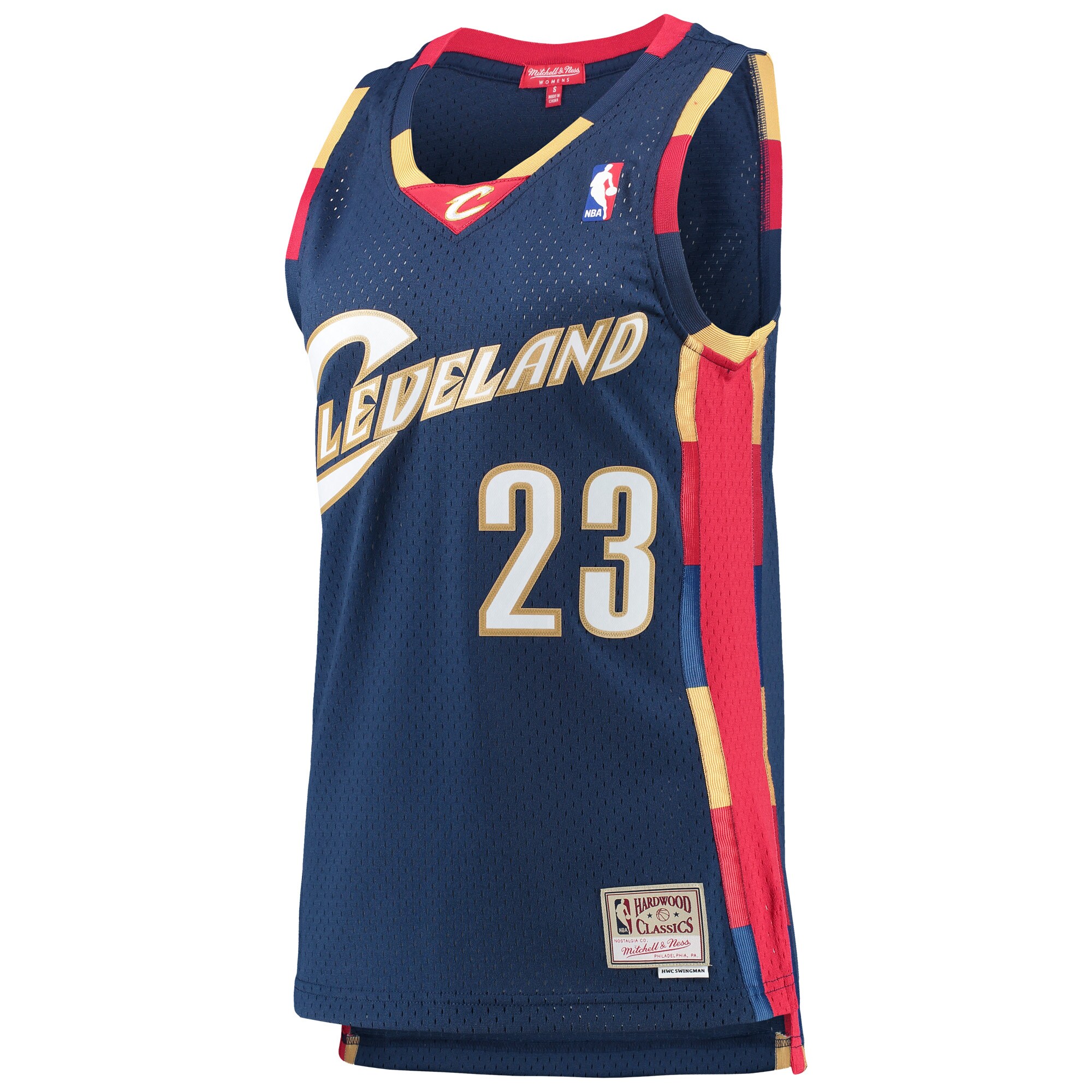 Alternative view of Lebron James Cleveland Cavaliers Mitchell & Ness Women's Hardwood Classics Swingman Basketball Jersey - Navy