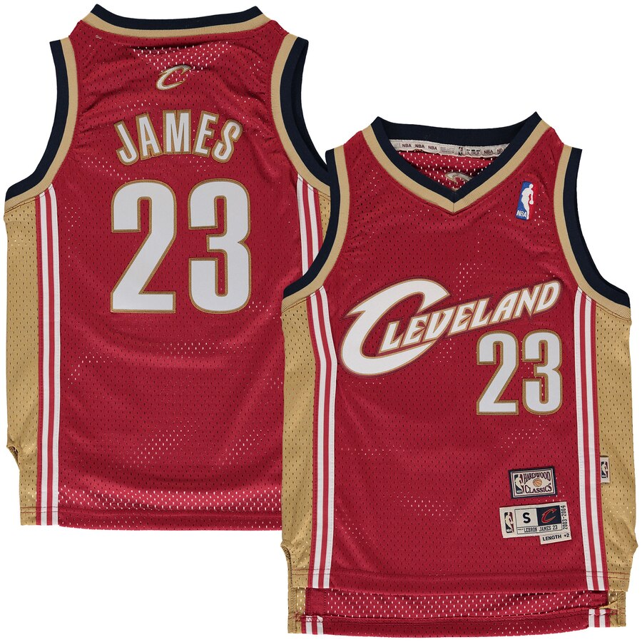 Lebron James Cleveland Cavaliers Mitchell & Ness Youth Hardwood Classics Swingman Basketball Jersey - Maroon