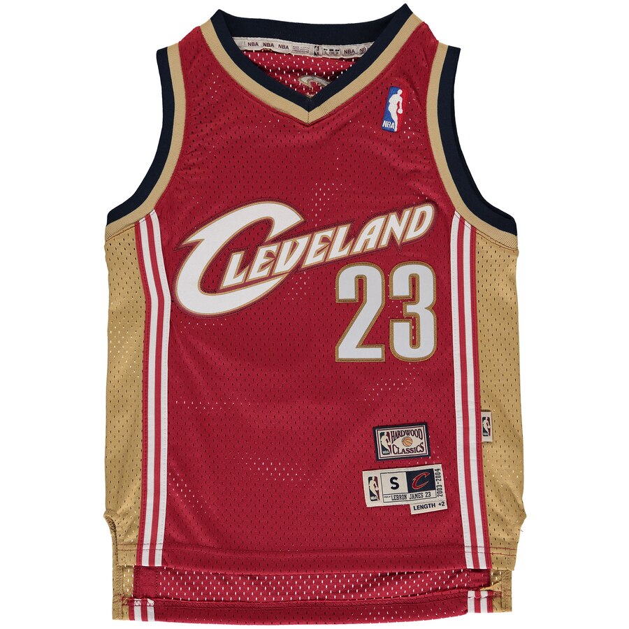 Alternative view of Lebron James Cleveland Cavaliers Mitchell & Ness Youth Hardwood Classics Swingman Basketball Jersey - Maroon