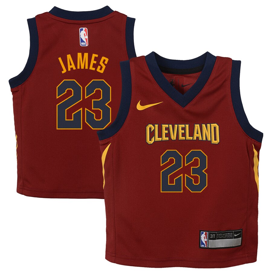 Lebron James Cleveland Cavaliers Toddler Replica Basketball Jersey Maroon - Icon Edition