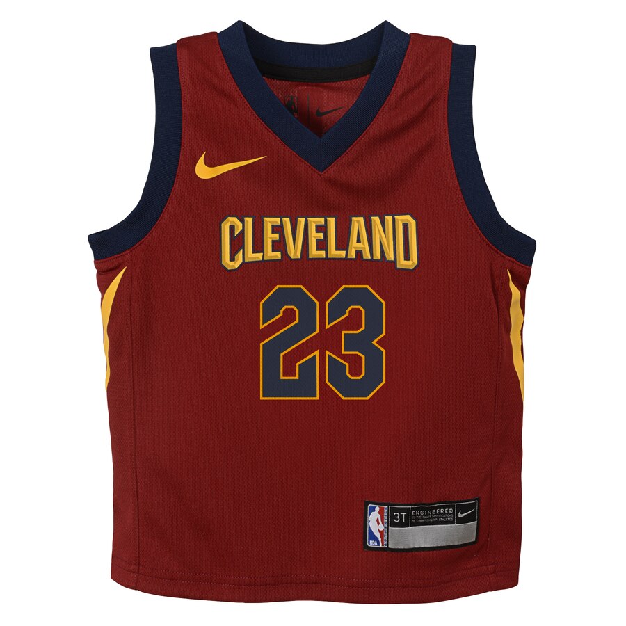 Alternative view of Lebron James Cleveland Cavaliers Toddler Replica Basketball Jersey Maroon - Icon Edition
