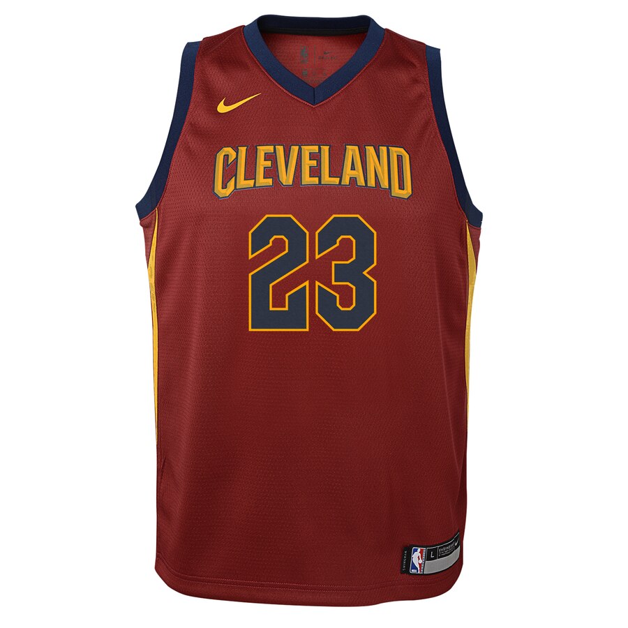 Alternative view of Lebron James Cleveland Cavaliers Youth Swingman Basketball Jersey Maroon - Icon Edition