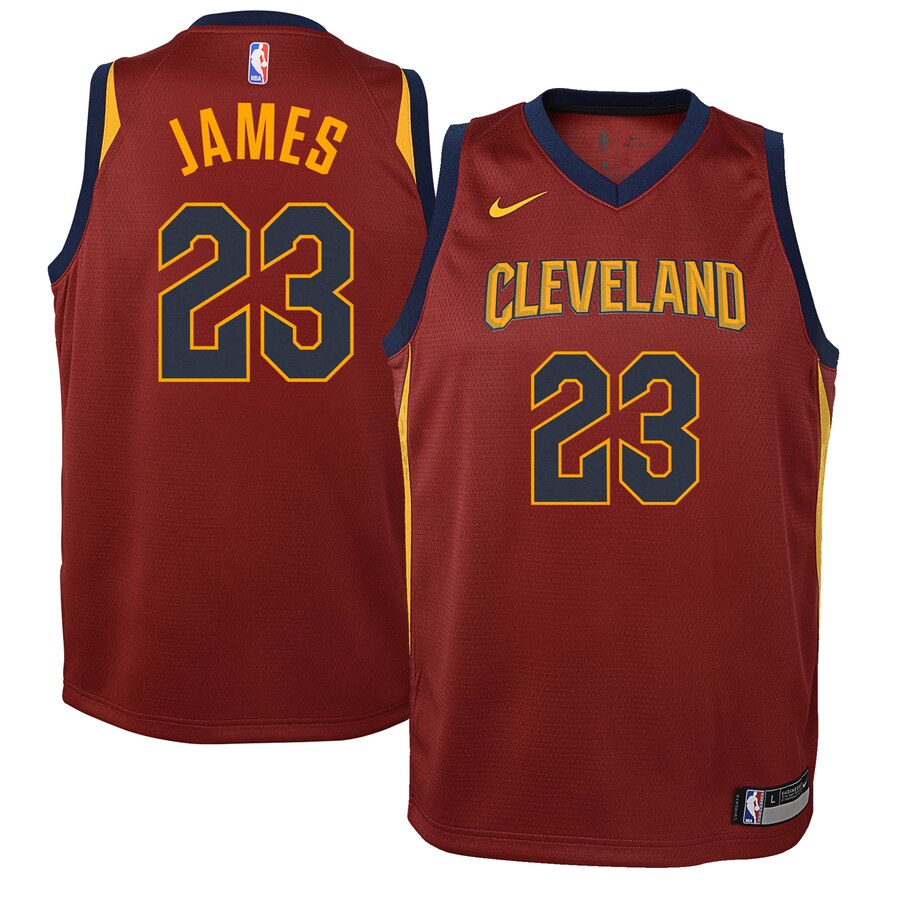 Lebron James Cleveland Cavaliers Youth Swingman Basketball Jersey Maroon - Icon Edition