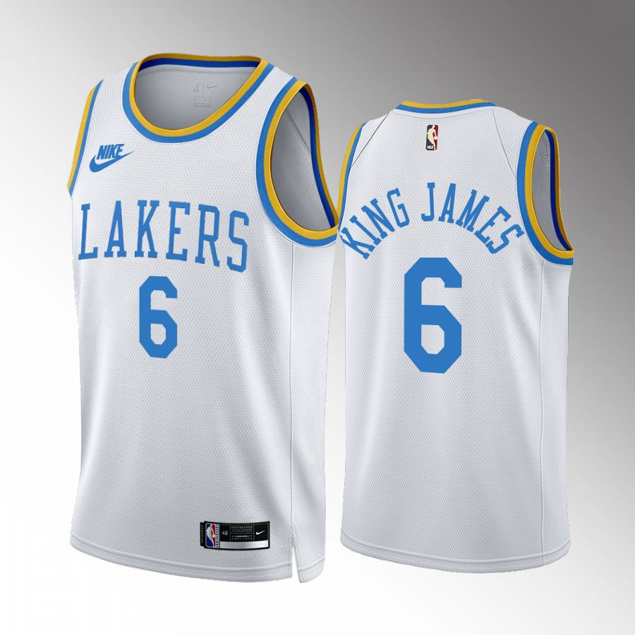 LeBron James King James 6 Los Angeles Lakers White Basketball Jersey Classic - JS655 