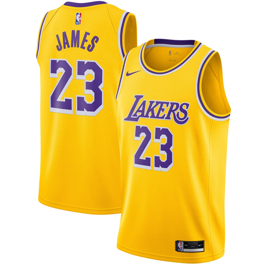 Lebron James Los Angeles Lakers 2020/21 Swingman Basketball Jersey Gold - Icon Edition