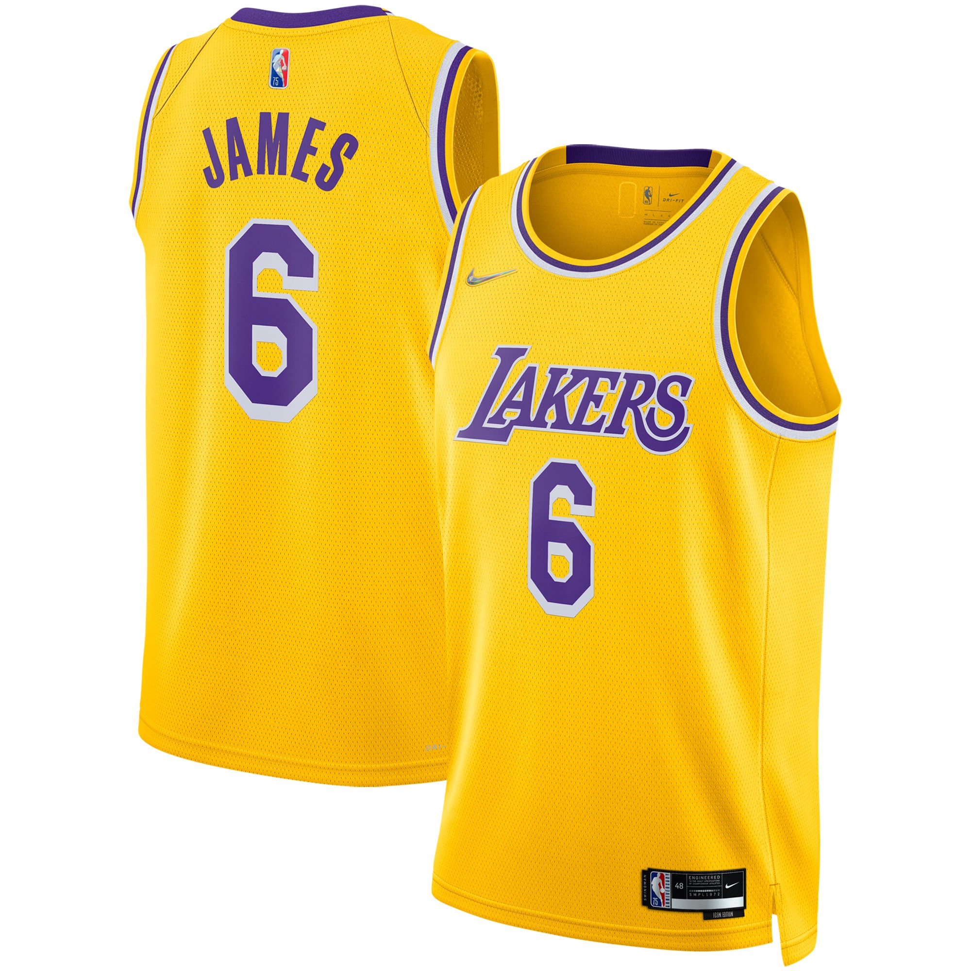 Lebron James Los Angeles Lakers 2021/22 Diamond Swingman Basketball Jersey - Icon Edition - Gold