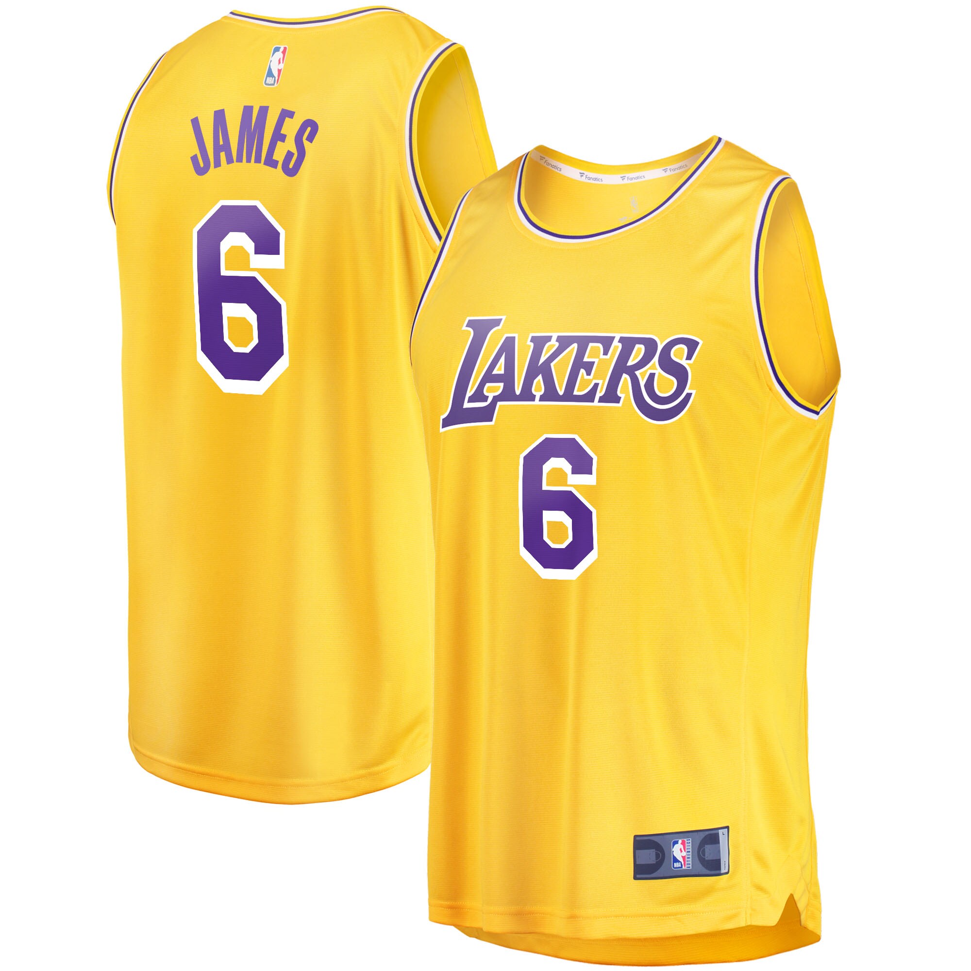 Lebron James Los Angeles Lakers Fanatics 2021/22 Fast Break Replica Basketball Jersey - Icon Edition - Gold