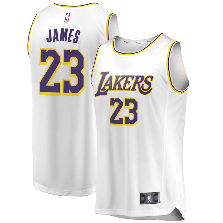 Lebron James Los Angeles Lakers Fanatics Branded 2018/19 Fast Break Replica Basketball Jersey White – Association Edition