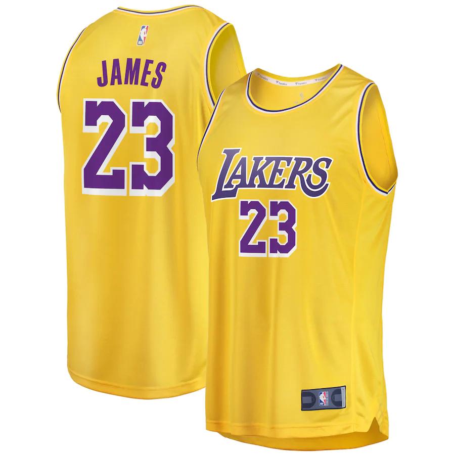 Lebron James Los Angeles Lakers Fanatics Branded 2019/20 Fast Break Replica Basketball Jersey Gold - Icon Edition