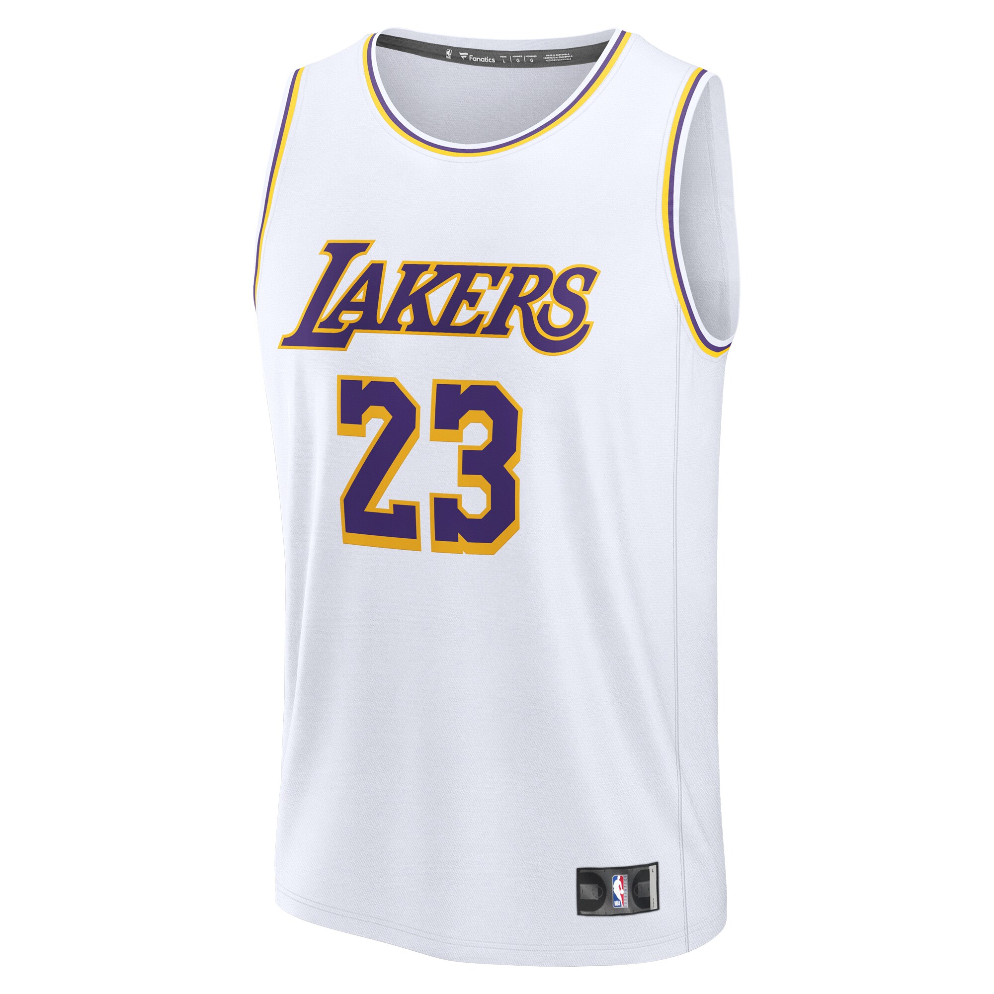 Alternative view of Lebron James Los Angeles Lakers Fanatics Fast Break Replica Player Basketball Jersey – Association Edition – White