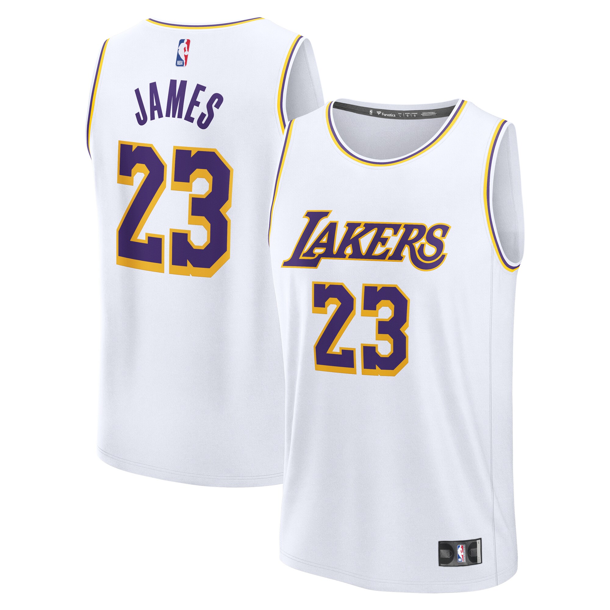Lebron James Los Angeles Lakers Fanatics Fast Break Replica Player Basketball Jersey – Association Edition – White