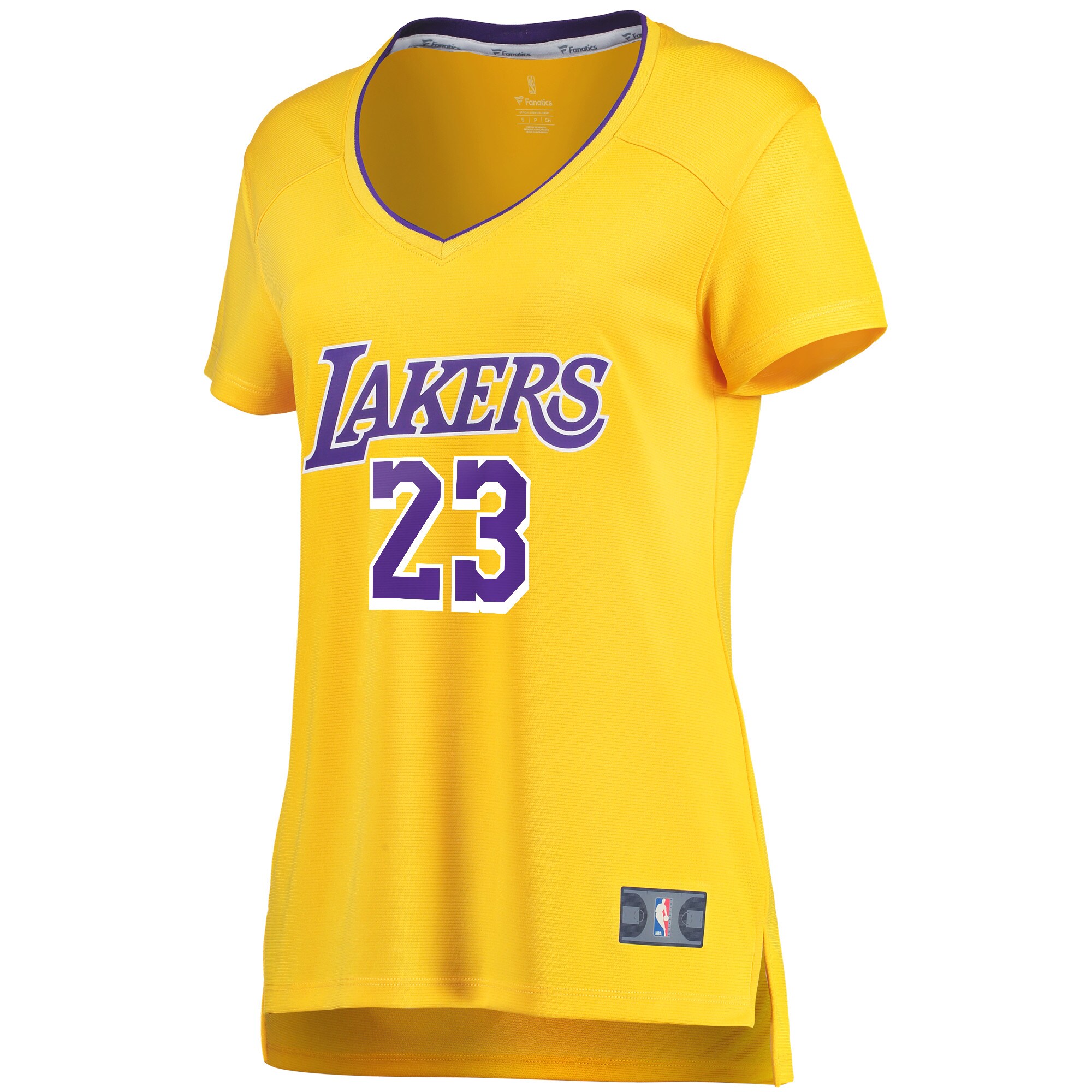 Alternative view of Lebron James Los Angeles Lakers Fanatics Women's Fast Break Replica Basketball Jersey - Icon Edition - Gold