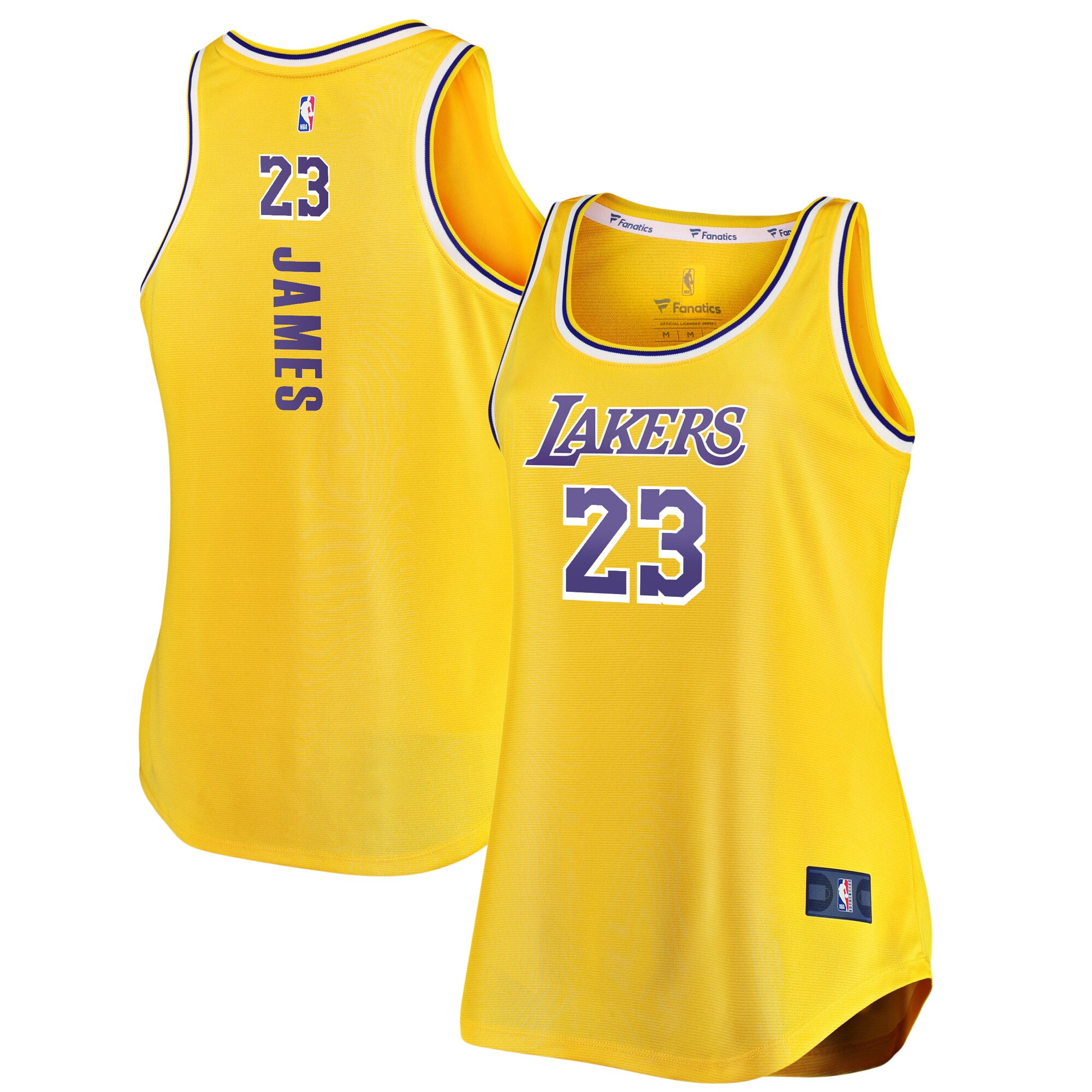 Lebron James Los Angeles Lakers Fanatics Women's Fast Break Tank Basketball Jersey - Gold