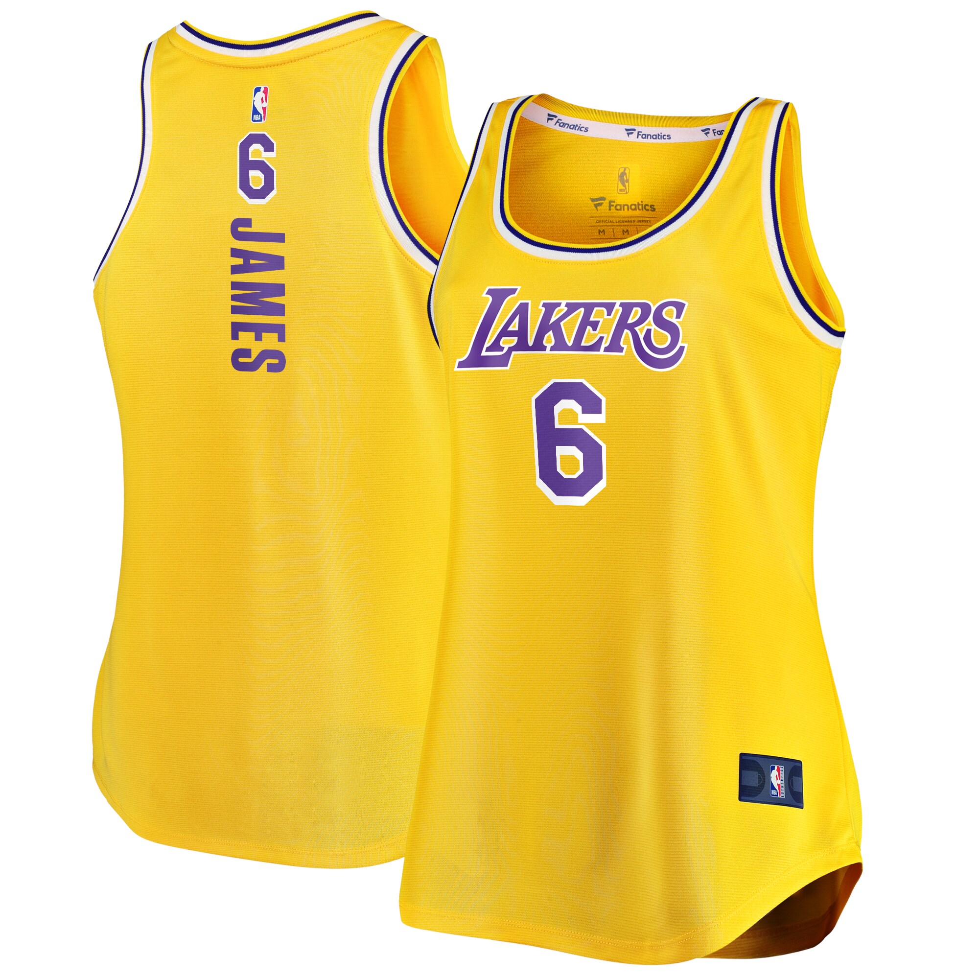 Lebron James Los Angeles Lakers Fanatics Women's Fast Break Tank Basketball Jersey - Icon Edition - Gold
