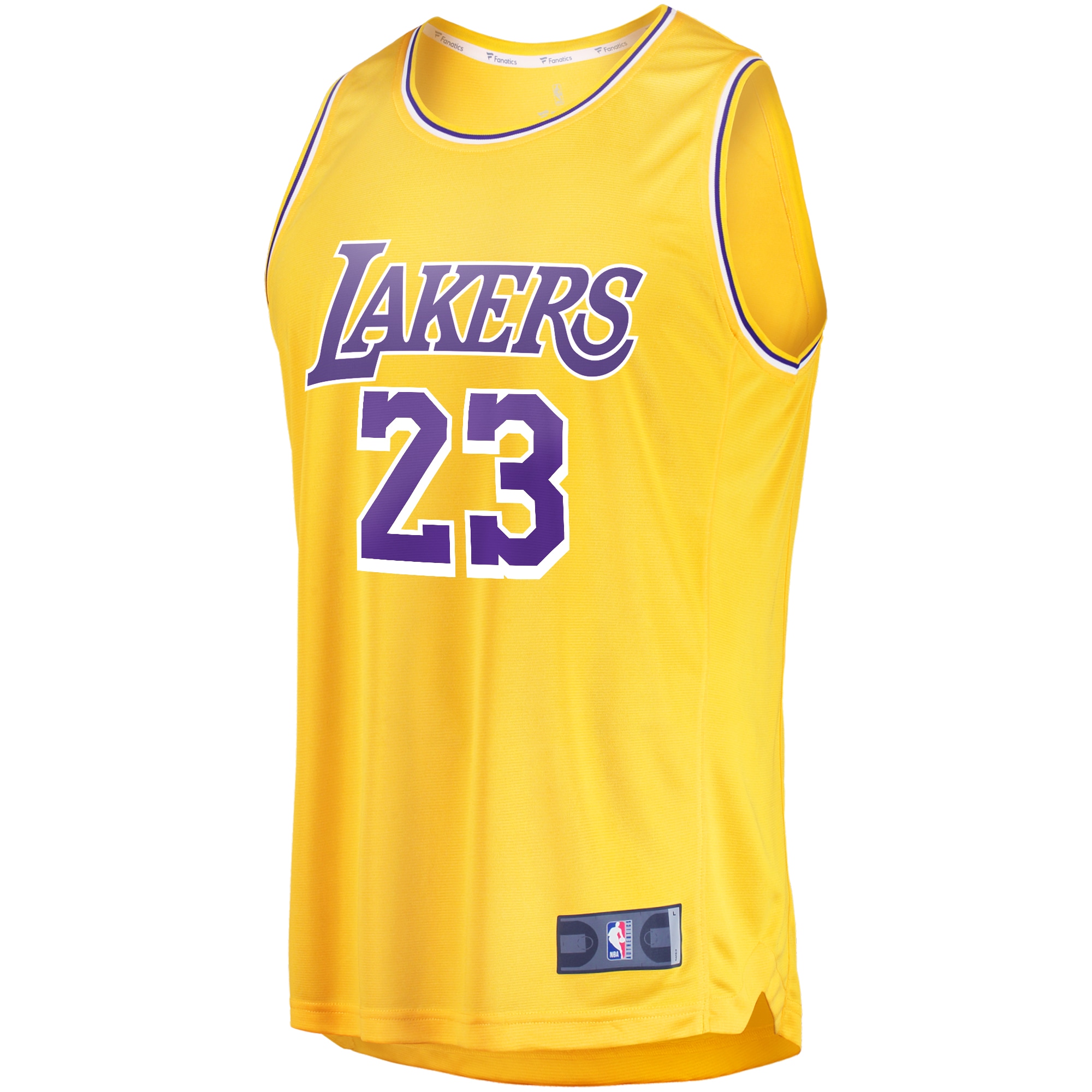 Alternative view of Lebron James Los Angeles Lakers Fanatics Youth Fast Break Player Basketball Jersey - Icon Edition - Gold