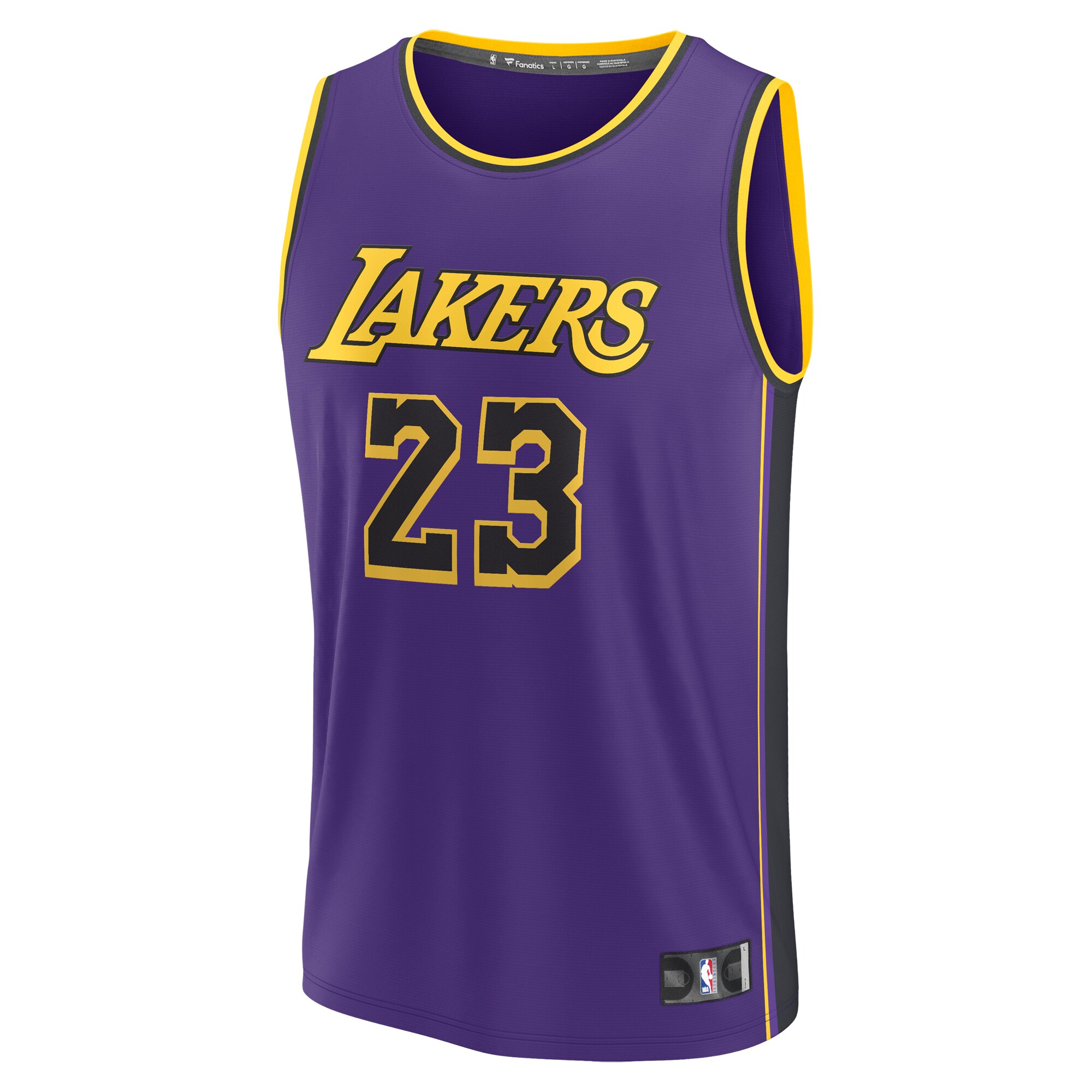 Alternative view of Lebron James Los Angeles Lakers Fanatics Youth Fast Break Replica Player Basketball Jersey - Statement Edition - Purple