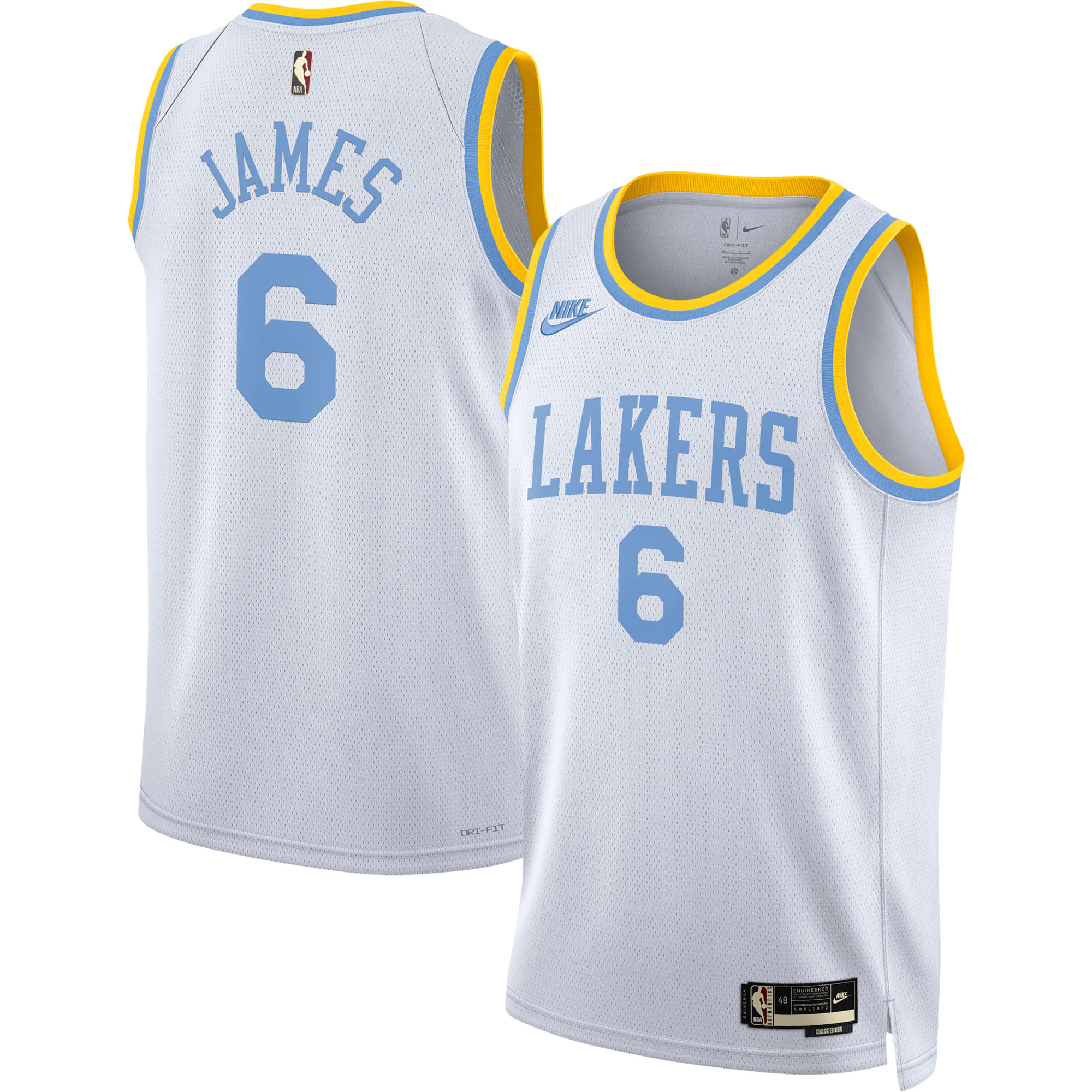Lebron James Los Angeles Lakers Swingman Basketball Jersey – Classic Edition – White