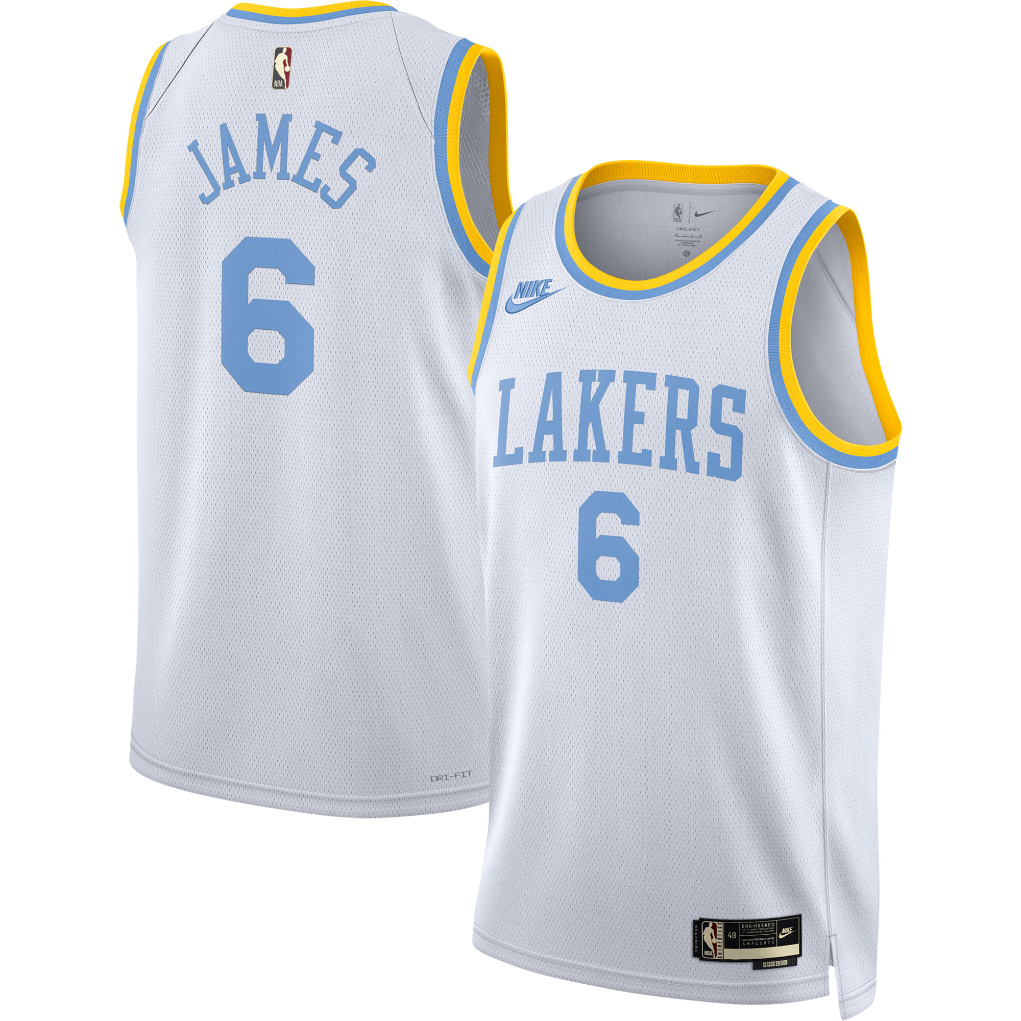 Alternative view of Lebron James Los Angeles Lakers Swingman Basketball Jersey – Classic Edition – White