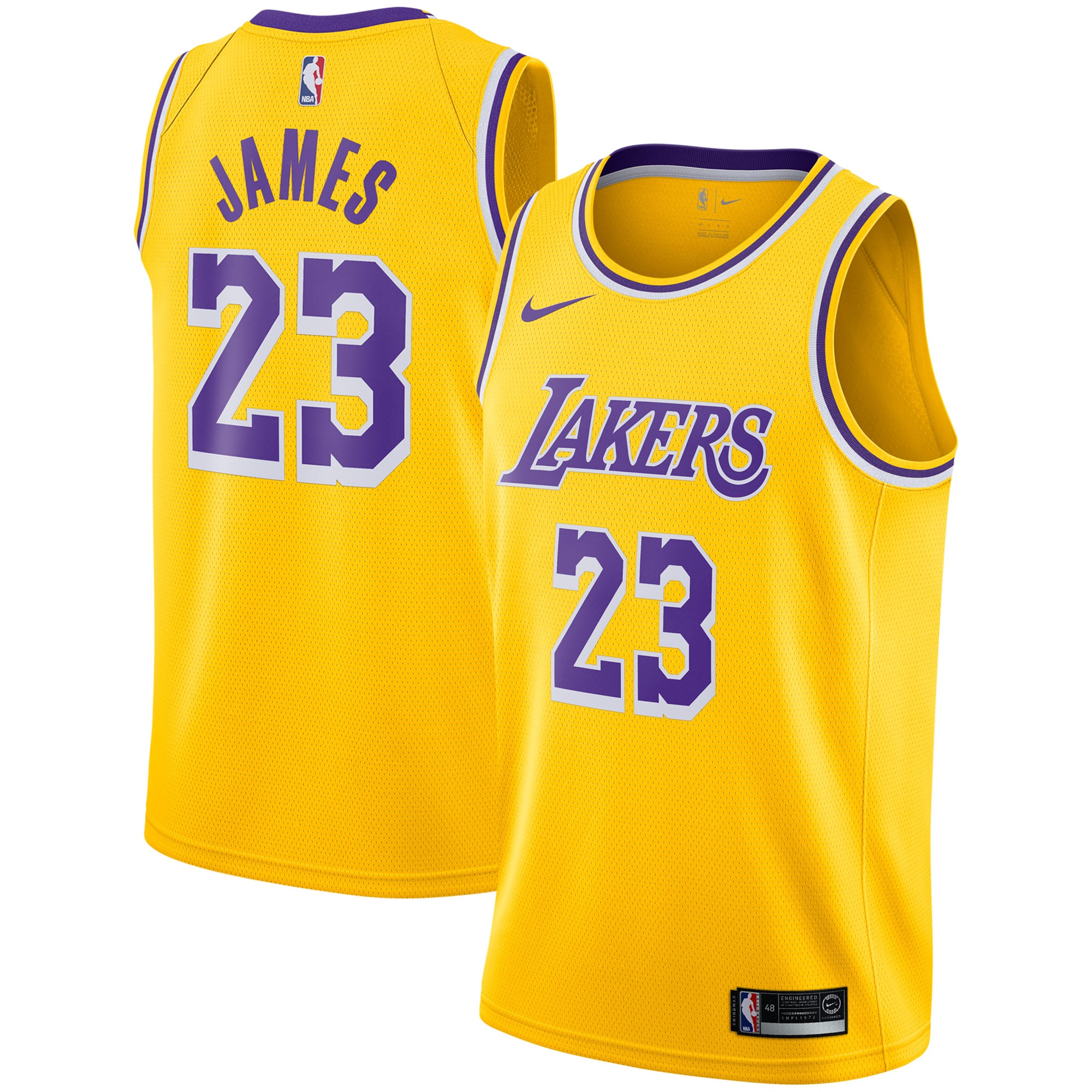 Lebron James Los Angeles Lakers Swingman Player Basketball Jersey Gold – Icon Edition