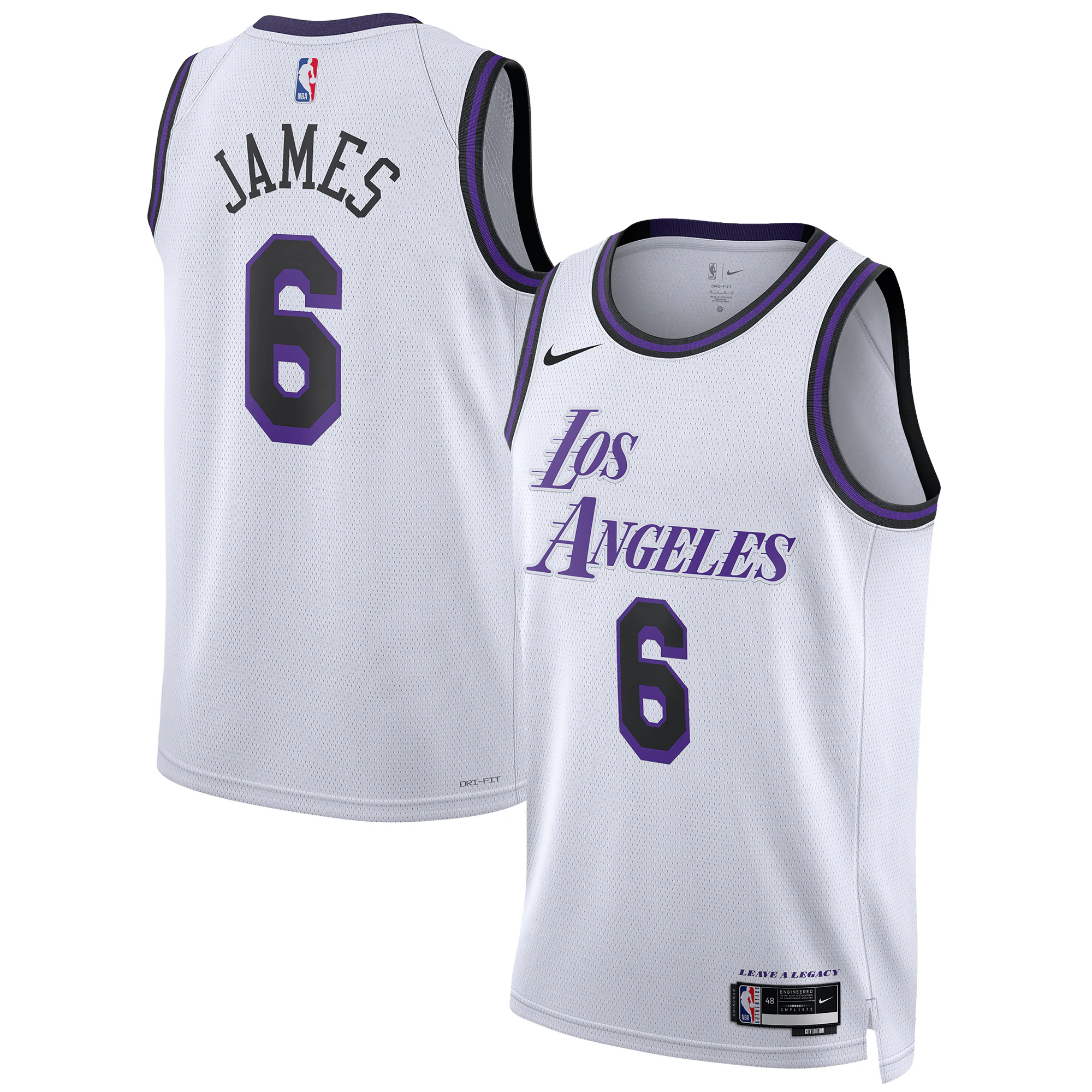 Alternative view of Lebron James Los Angeles Lakers Unisex 2022/23 Swingman Basketball Jersey – City Edition – White