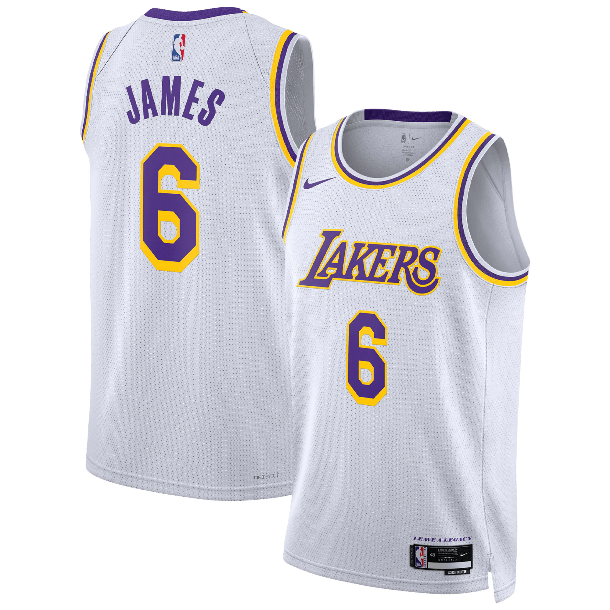 Lebron James Los Angeles Lakers Unisex Swingman Basketball Jersey – Association Edition – White