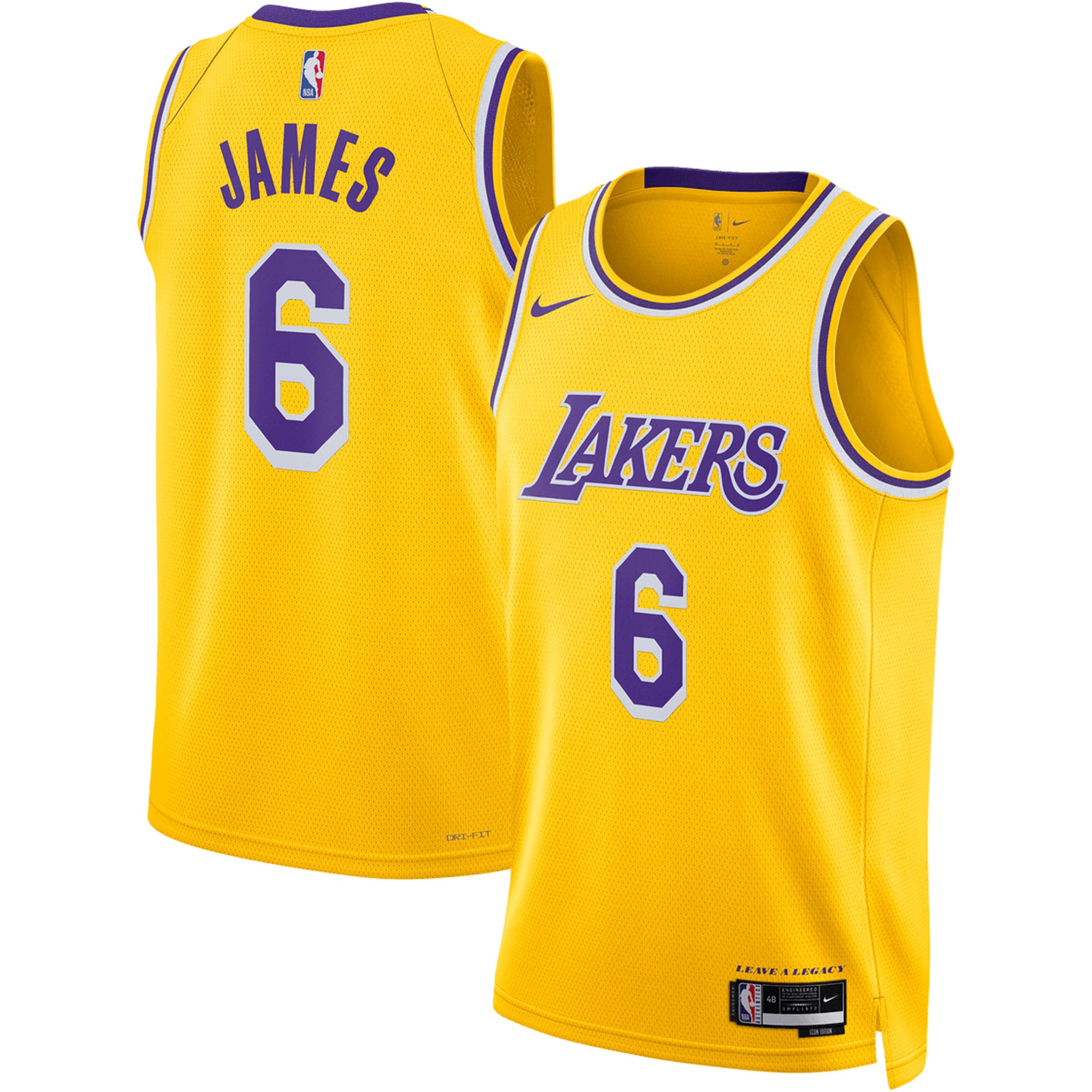 Alternative view of Lebron James Los Angeles Lakers Unisex Swingman Basketball Jersey – Icon Edition – Gold