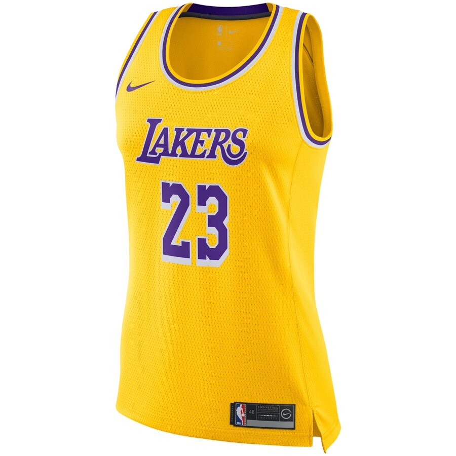 Alternative view of Lebron James Los Angeles Lakers Women's Swingman Basketball Jersey - Gold - Icon Edition