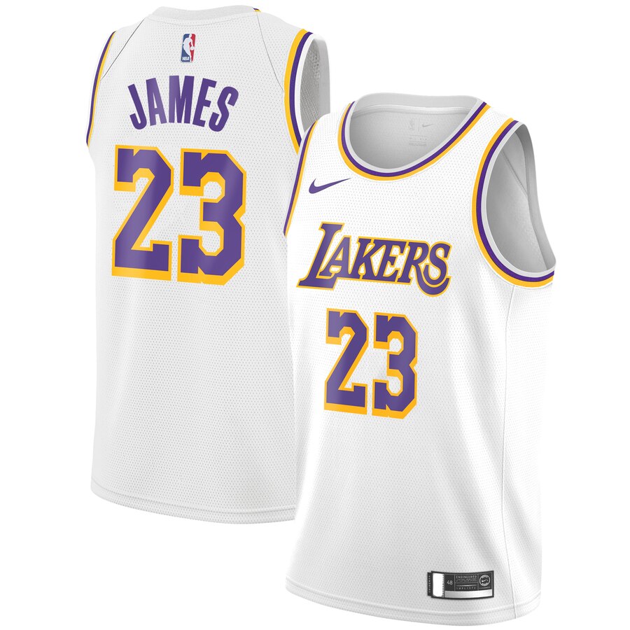 Lebron James Los Angeles Lakers Youth 2018/19 Swingman Basketball Jersey White - Association Edition